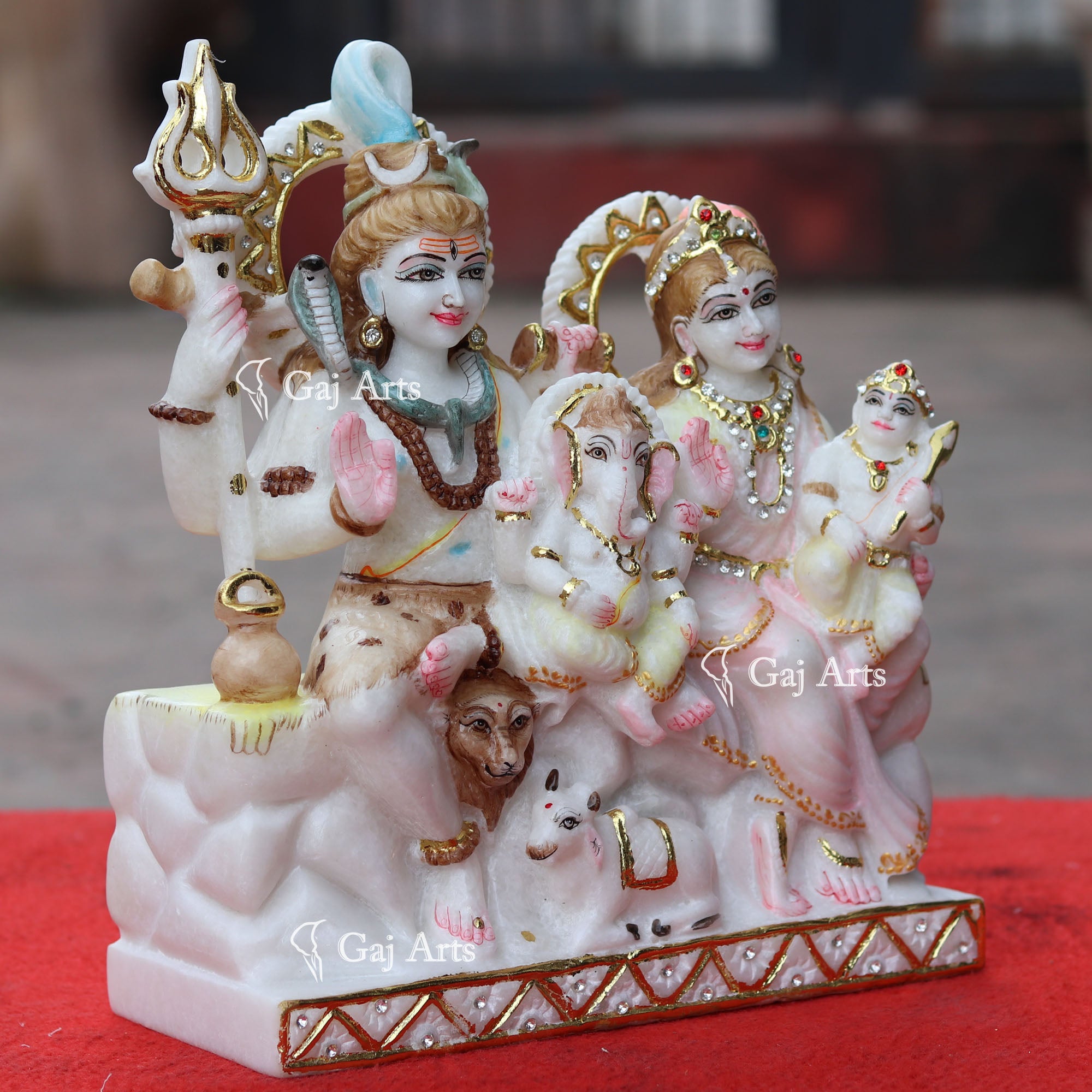 Marble Shiv Parivar Statue | 12 Inch