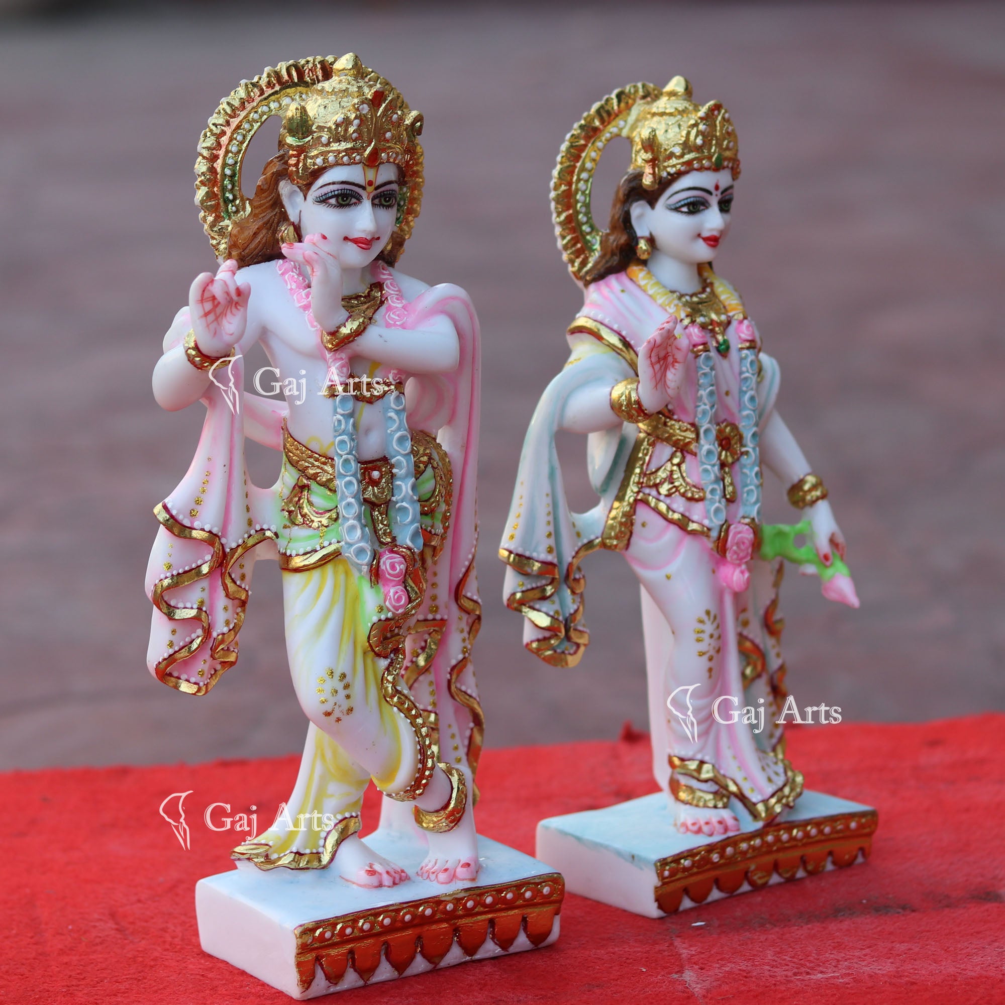 Marble Powder Radha Krishna Idol | 12 Inch