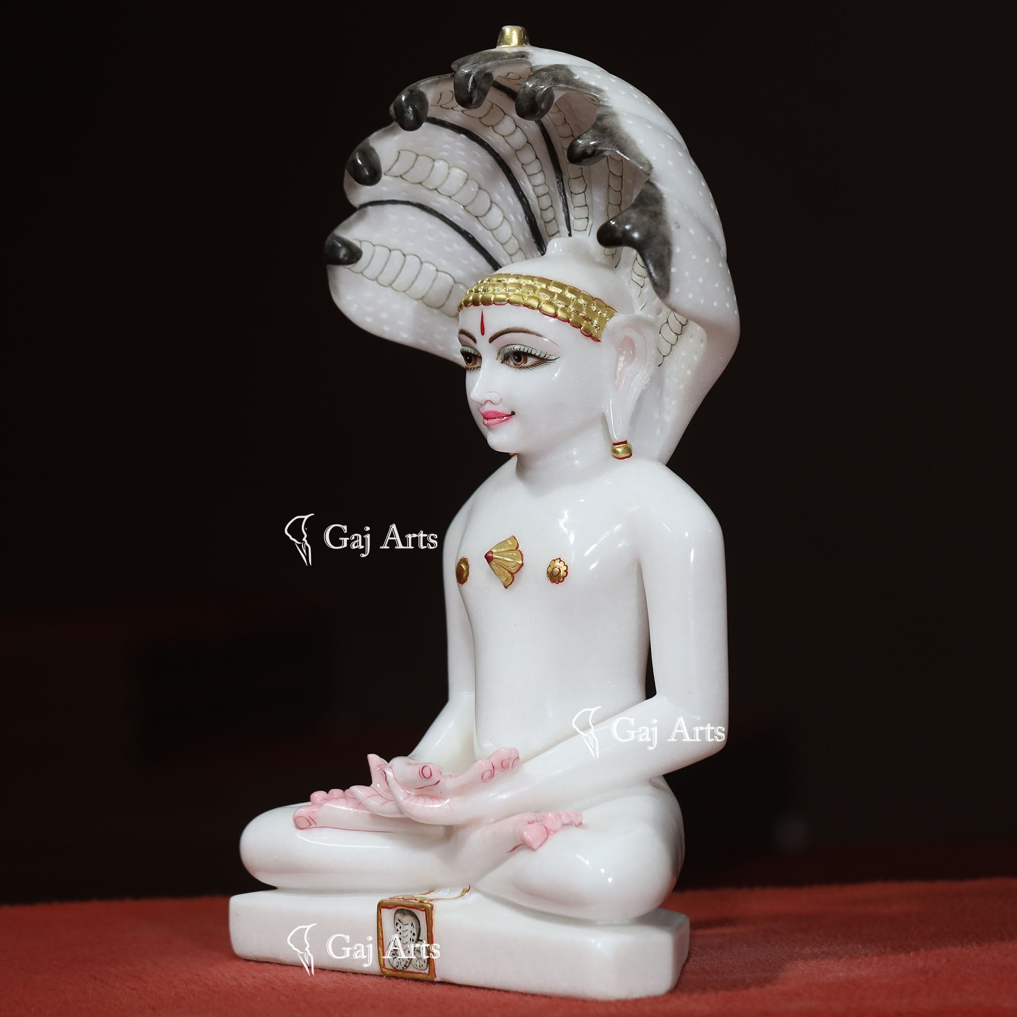 White Makrana Marble Parshwanath Idol | 17 Inch