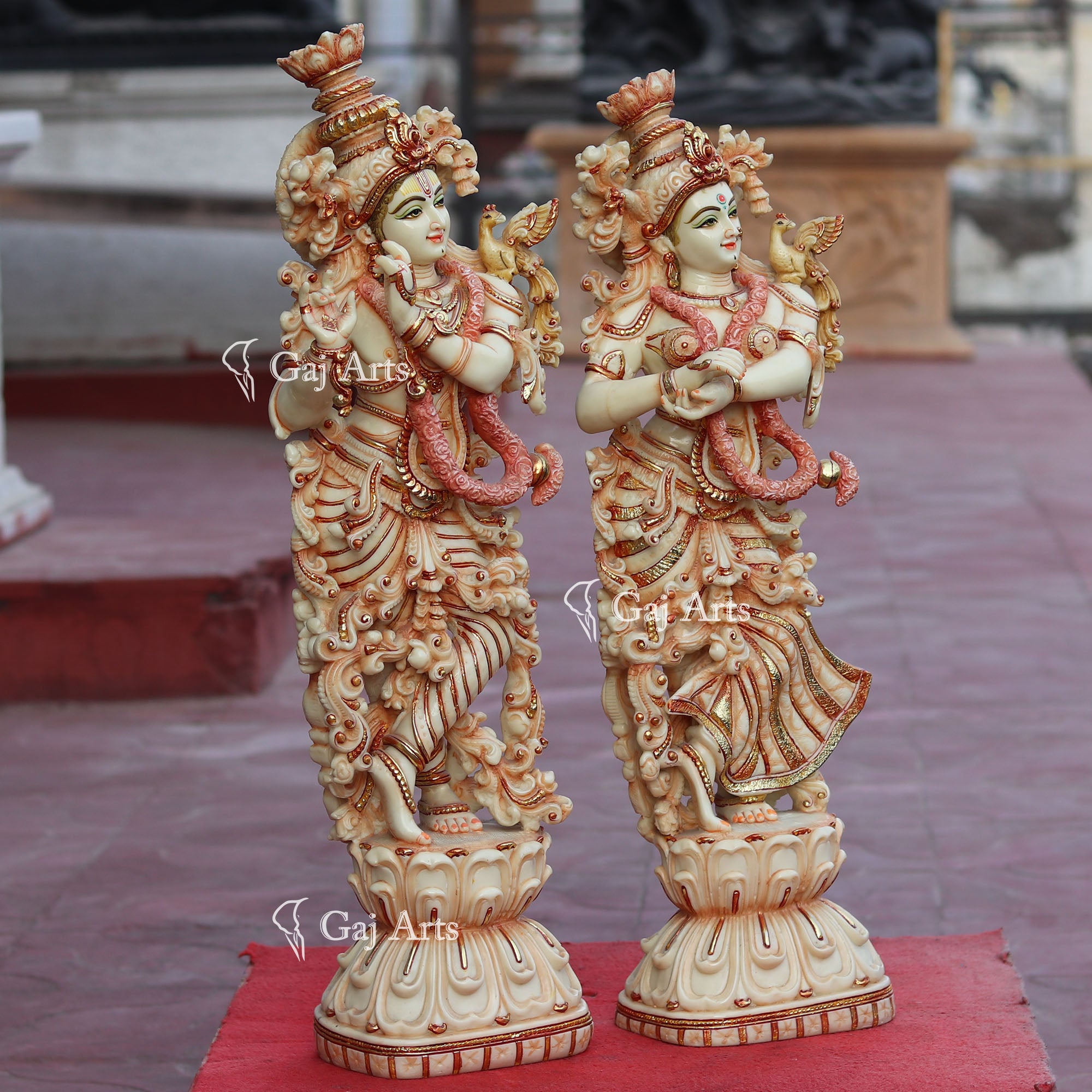 Makrana Marble Radha Krishna Statue | 30 Inch