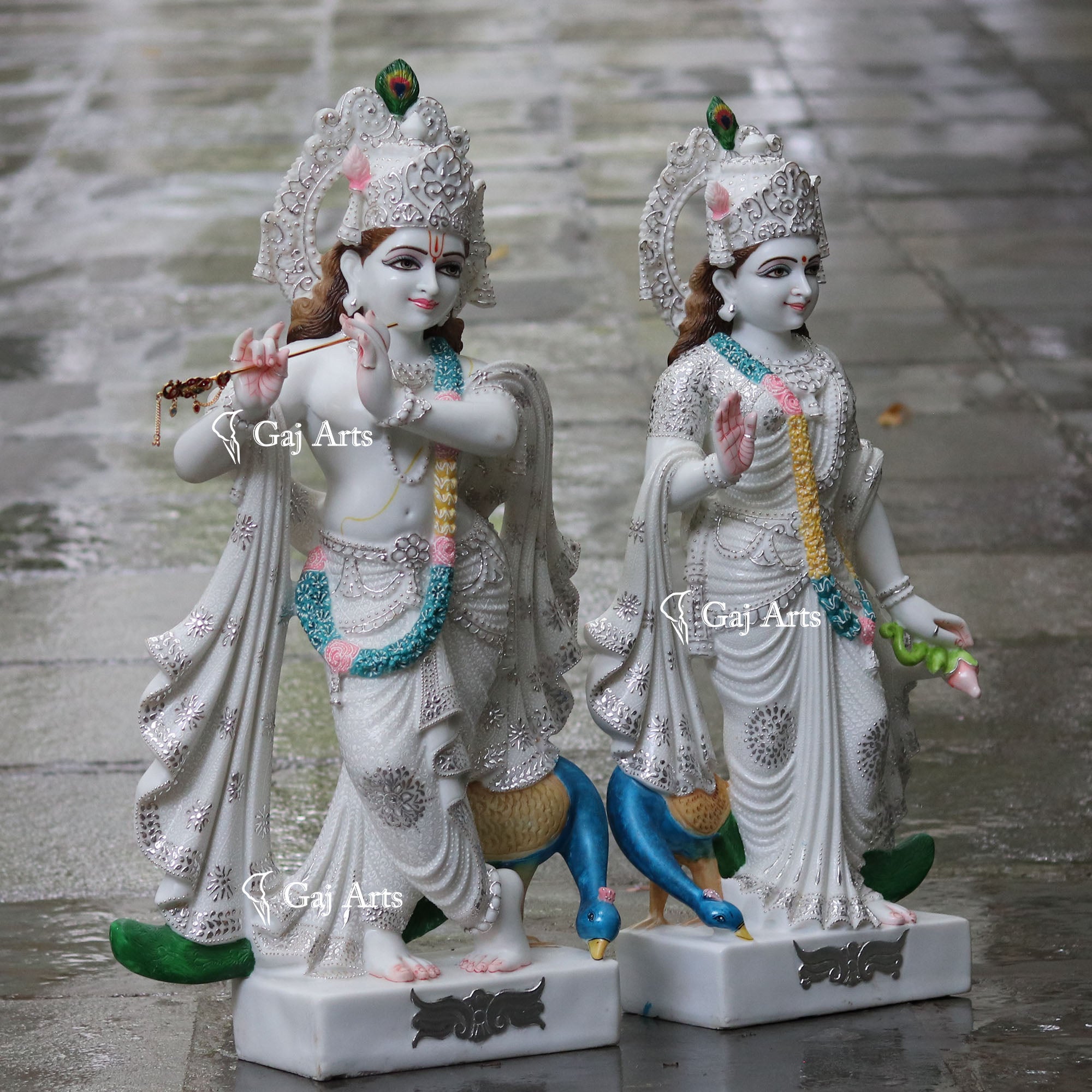 Korean Marble  Radha Krishna Idol | 30 Inch