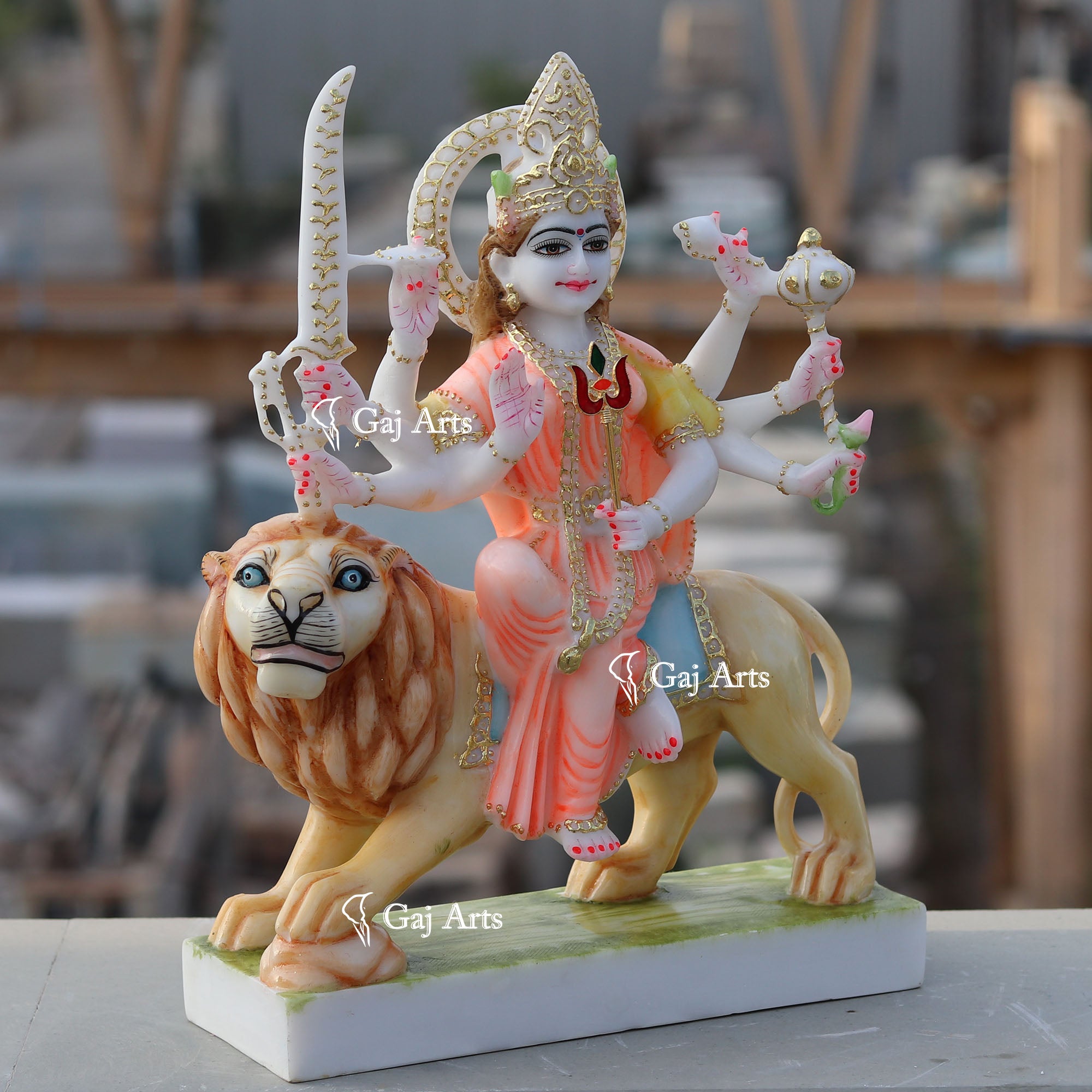Durga Maa Ethiopia Marble Idol | 15 Inch
