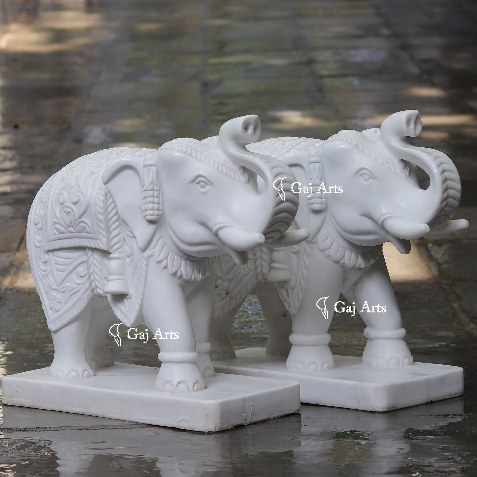 Korean Marble Elephant Statue | 24 Inch