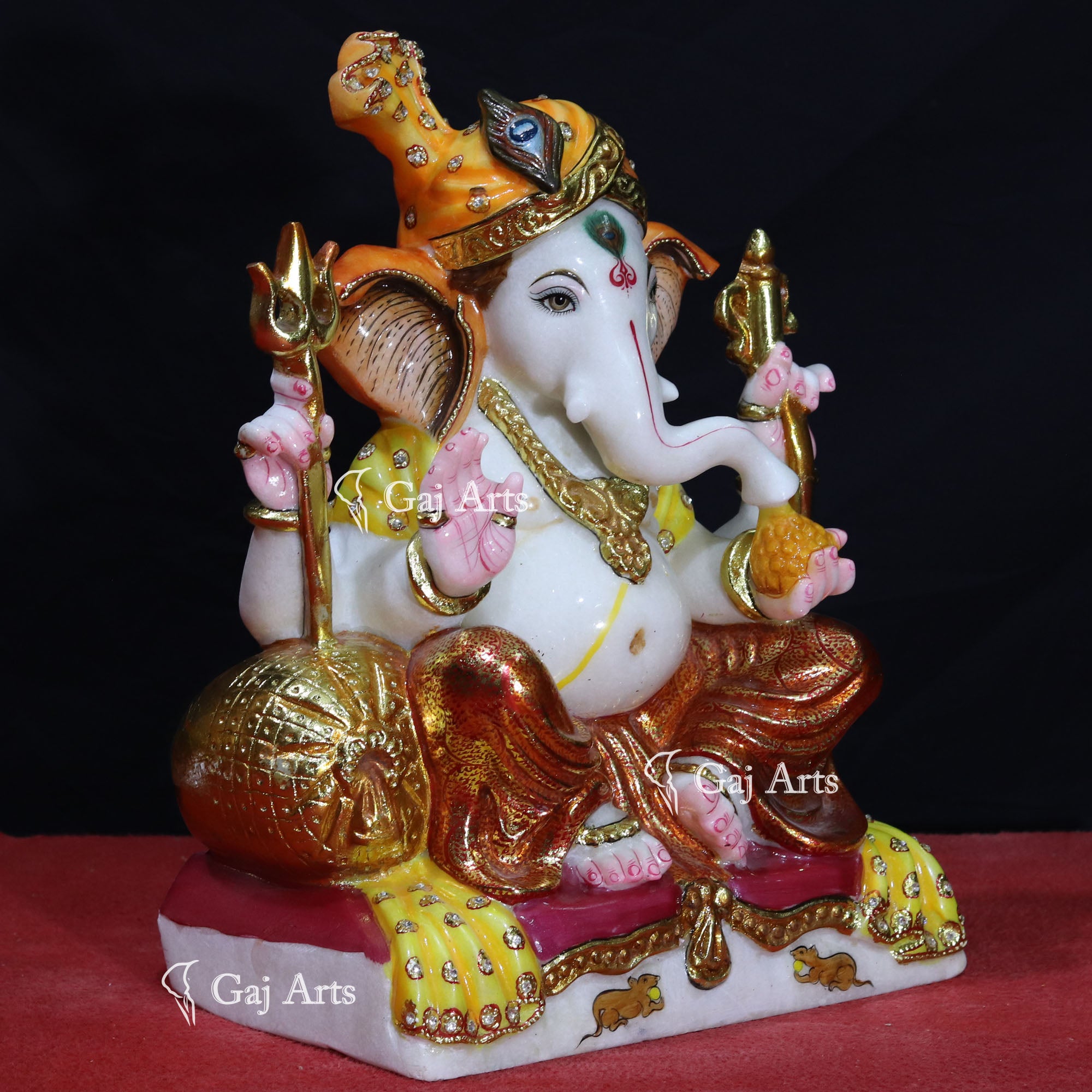 White Makrana Marble Ganesh Murti | 18 Inch