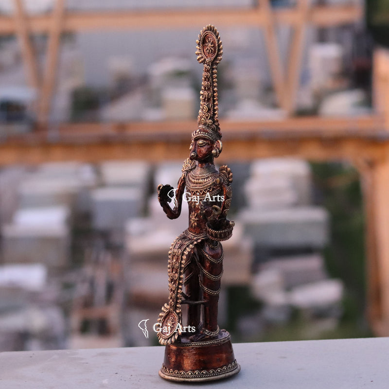 tribal god couple statues 17"