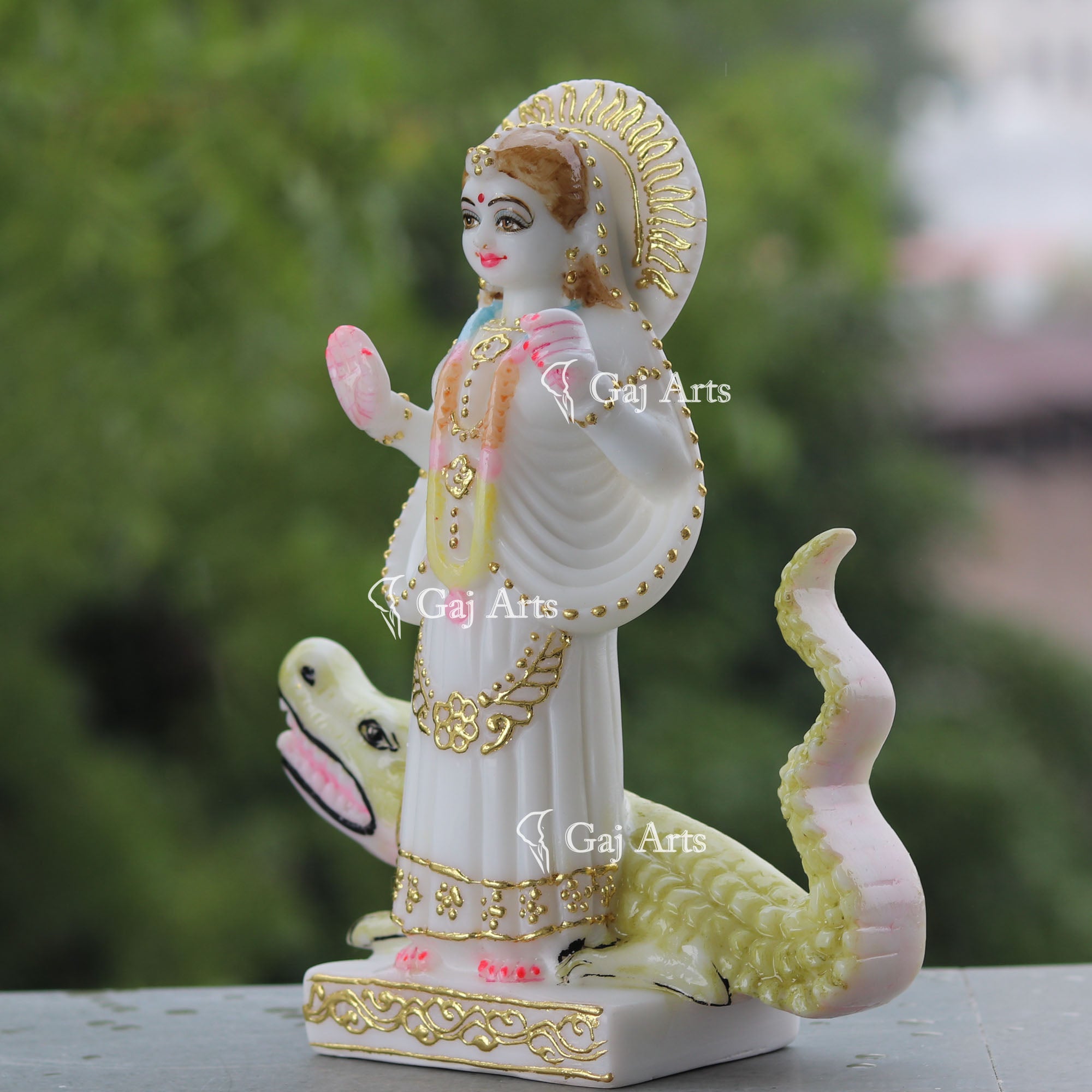 White Marble Khodiyar Maa Idol | 9 Inch