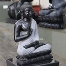Black Marble Sitting Buddha Statue | 24 Inch