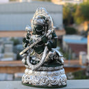 Green Marble Saraswati Mata Statue | 21 Inch