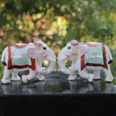 White Ethiopia Marble Elephant Statue | 9 Inch