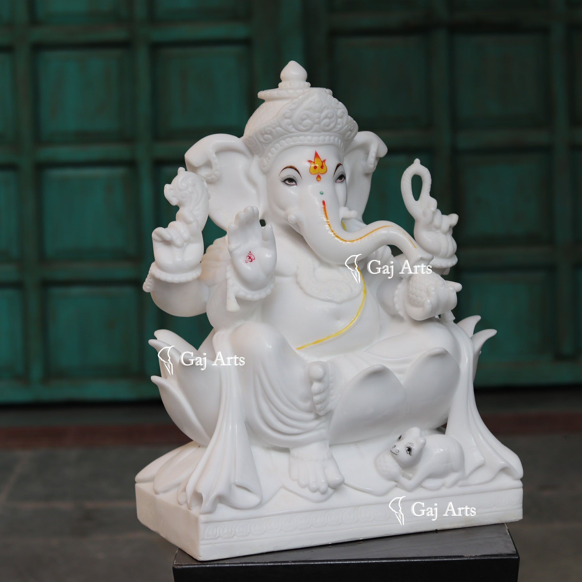 White Marble Ethiopia Ganesh Idol | 24 Inch