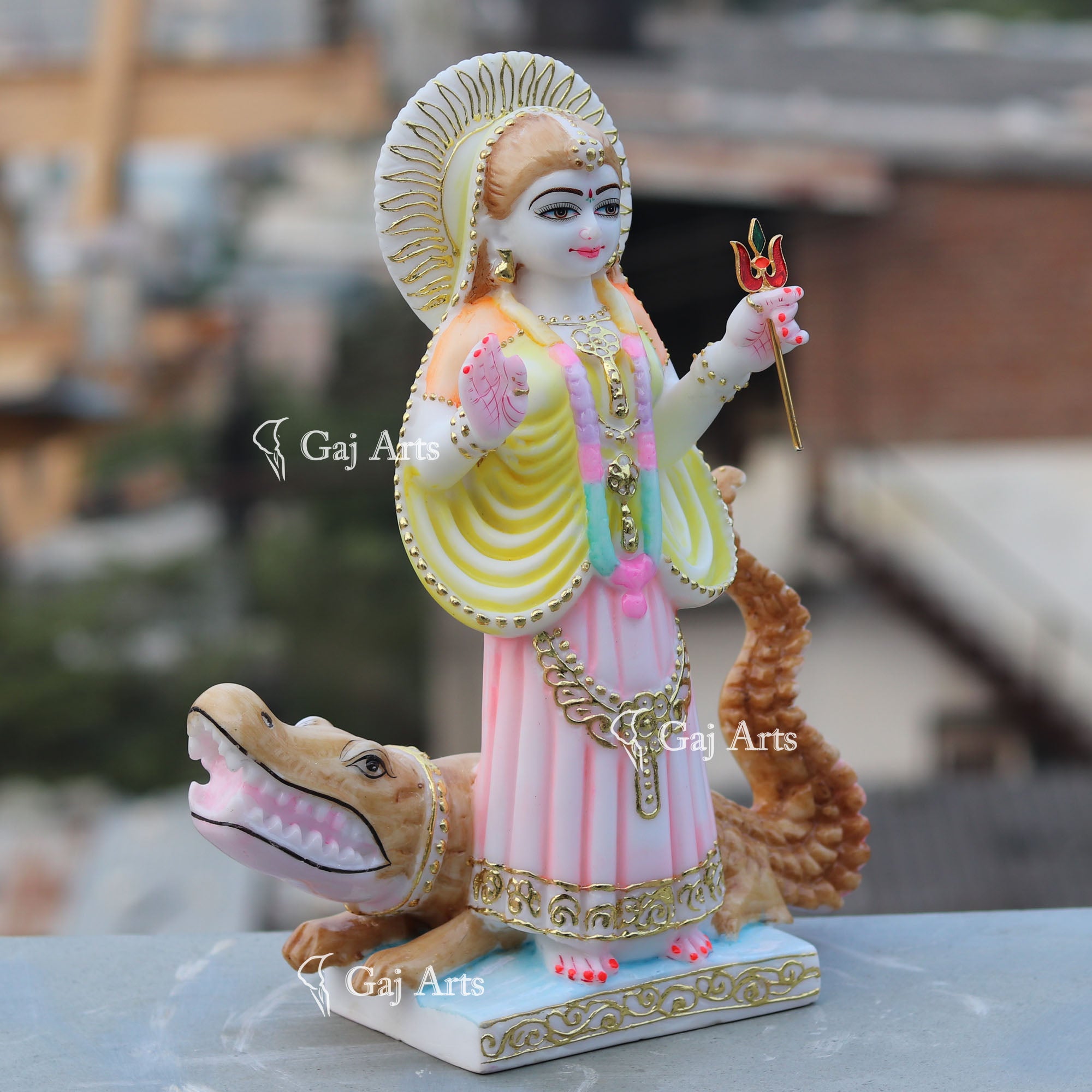 White Marble Khodiyar Maa Idol | 15 Inch