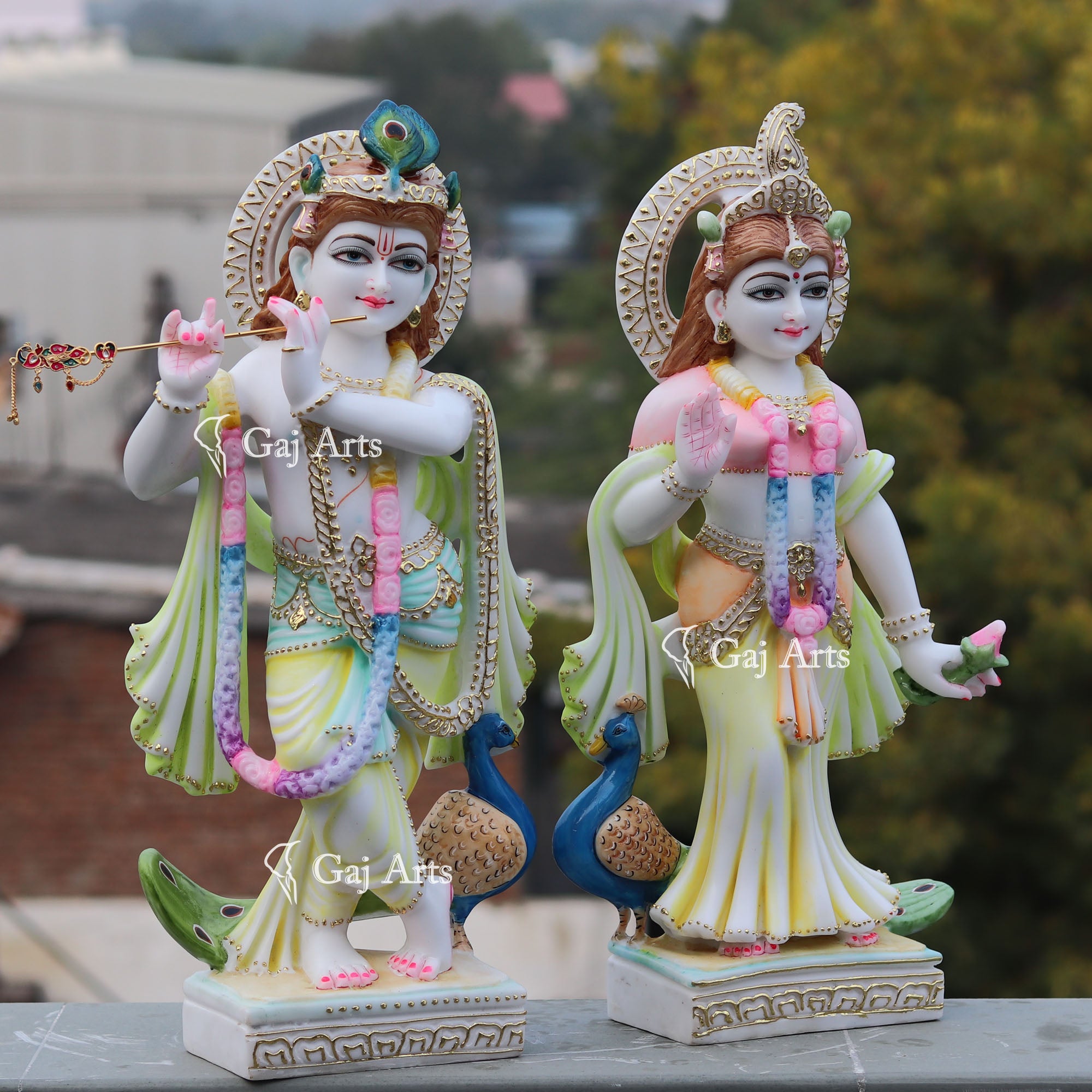 Natural Marble Radha Krishna Murti | 24 Inch