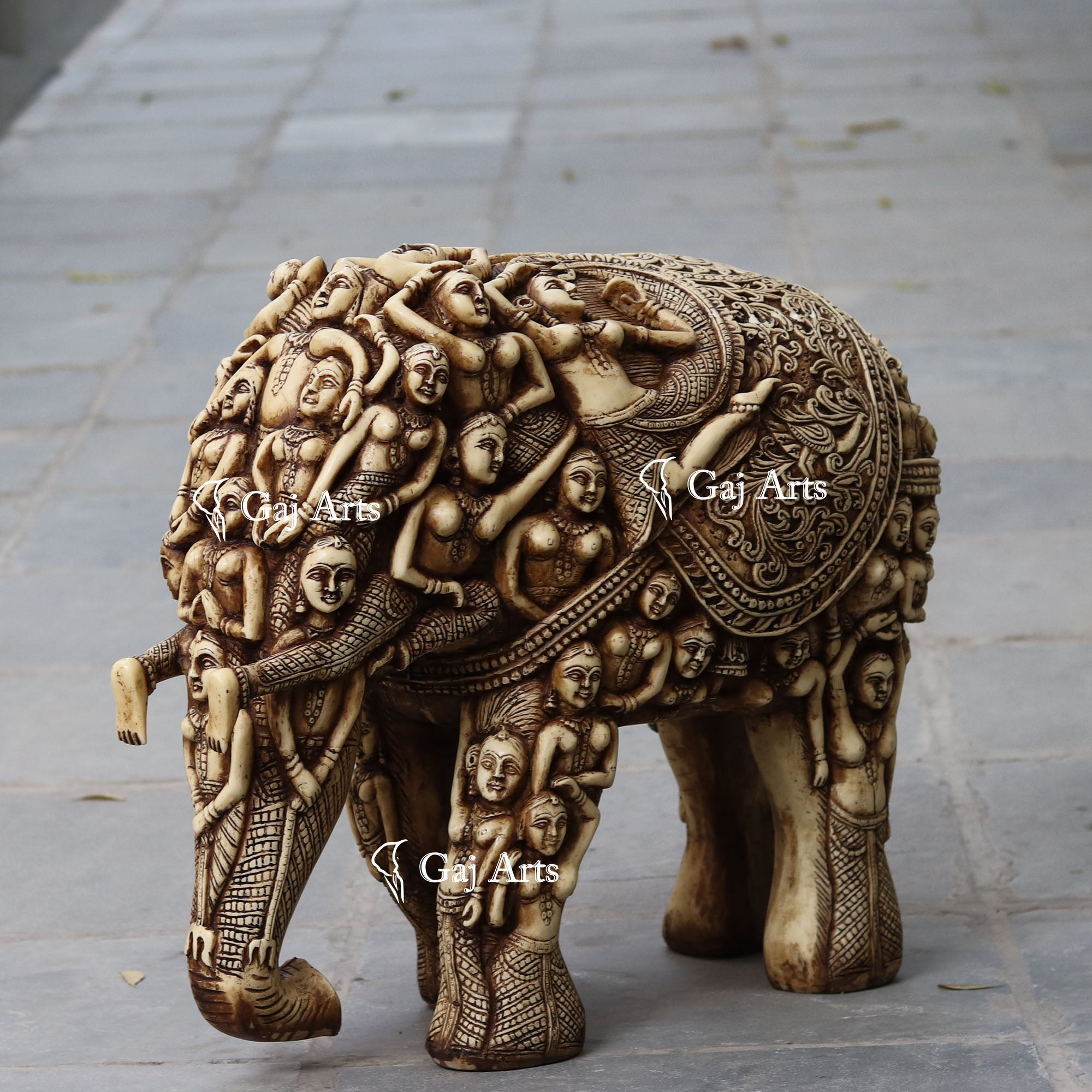 Marble Elephant Statue | 30 Inch