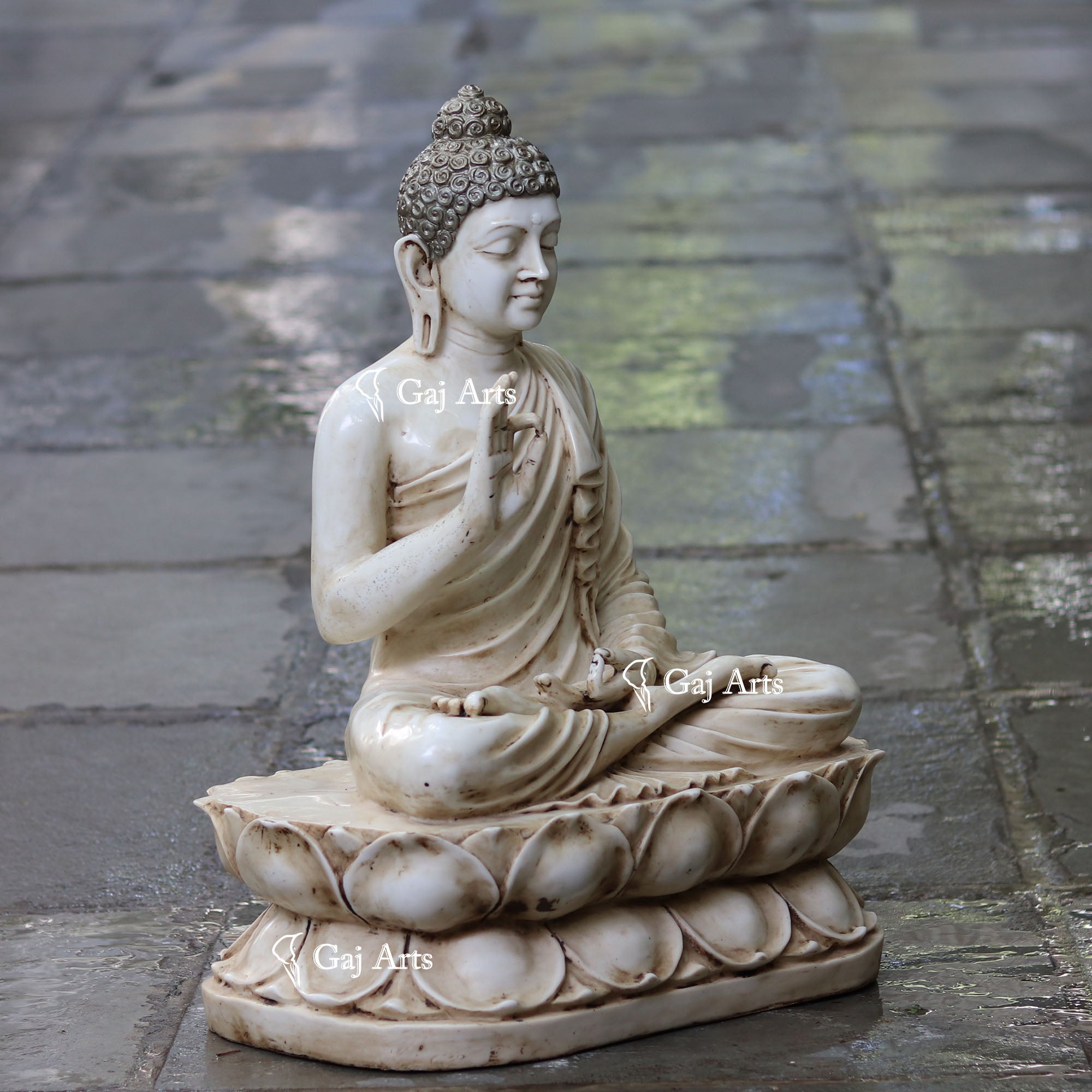 Korean Marble Buddha Statue | 24 Inch