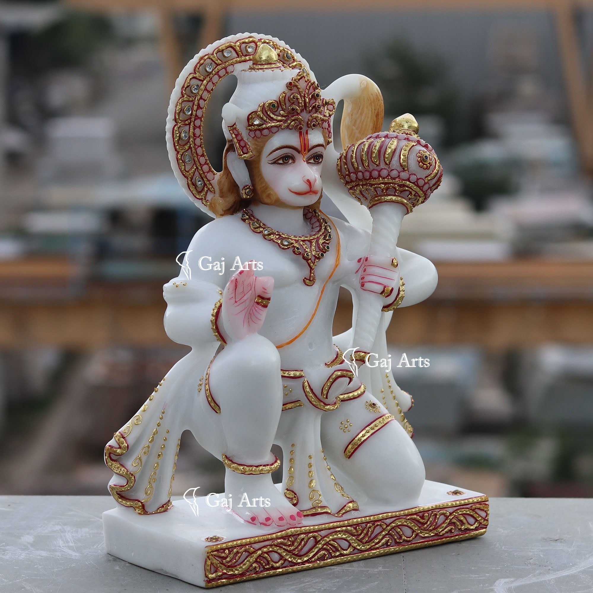 Ethiopia Marble Hanuman Ji Idol | 12 Inch