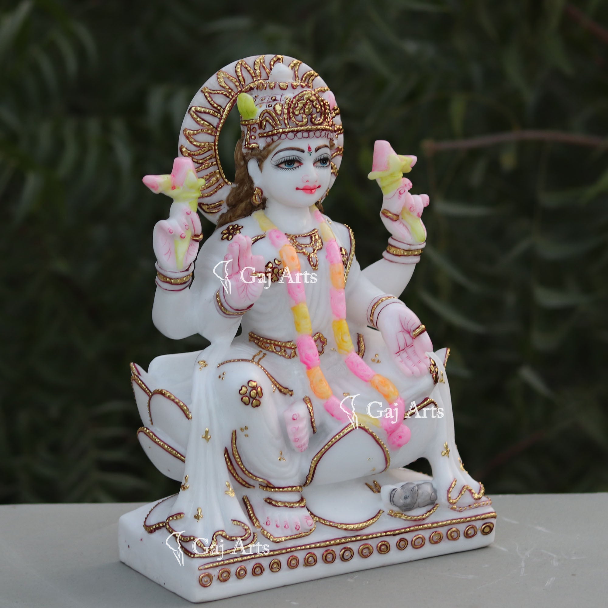 White Marble Laxmi Mata Idol | 12 Inch