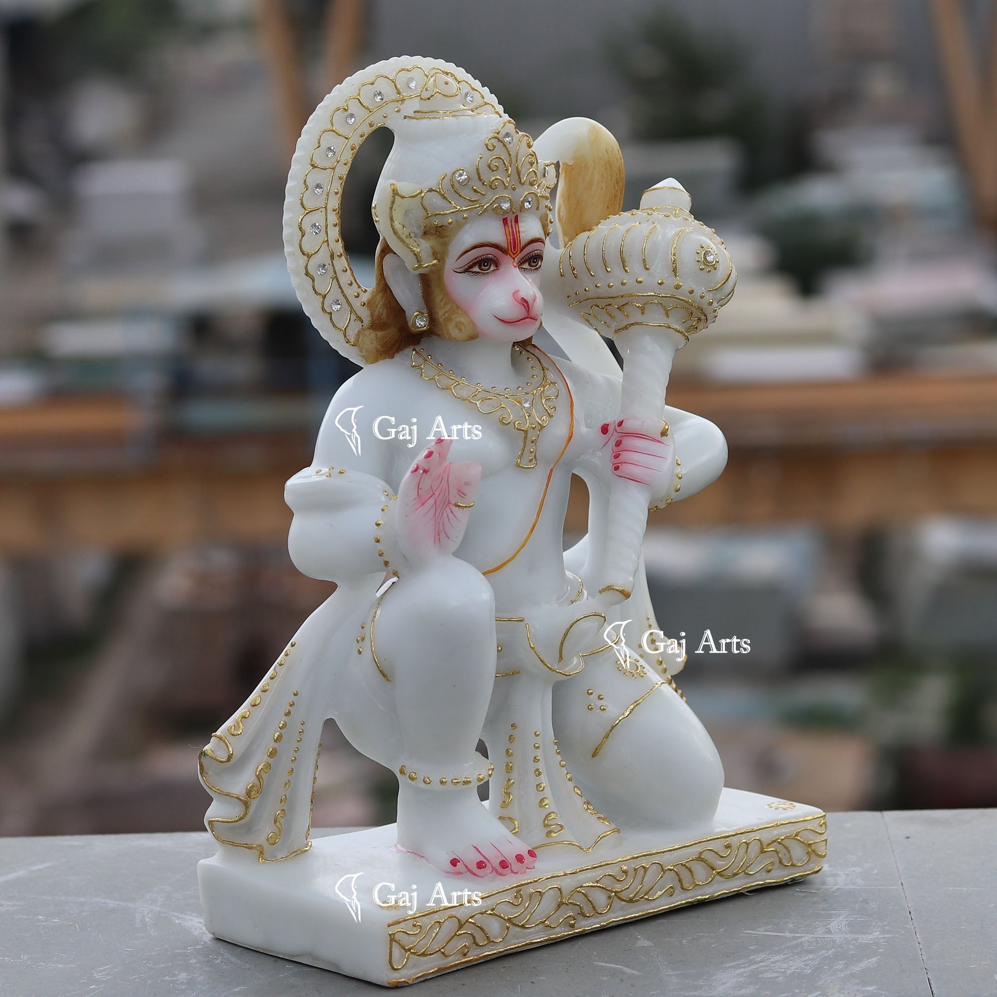 Ethiopia Marble Hanuman Ji Idol | 12 Inch
