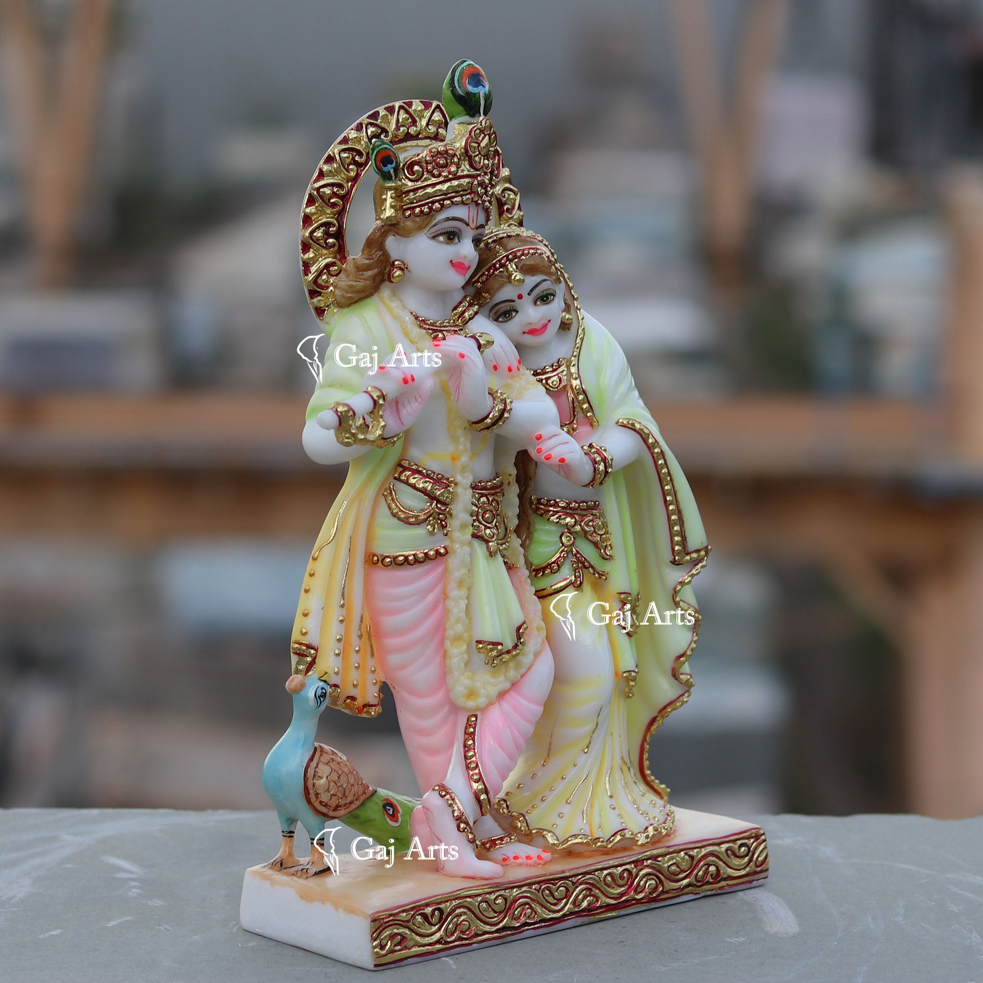 White Marble Ethiopia Radha Krishna Jodi | 12 Inch
