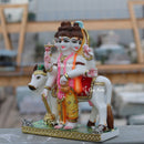 White Marble Dattatreya Idol | 15 Inch