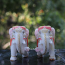 White Ethiopia Marble Elephant Statue | 9 Inch
