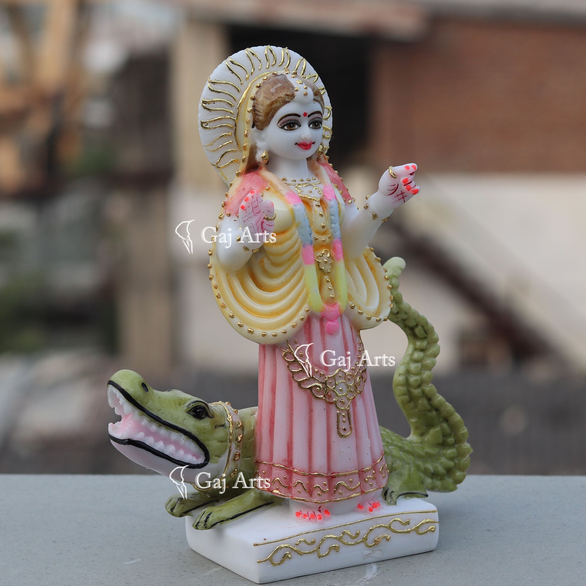 White Marble Khodiyar Maa Idol | 9 Inch
