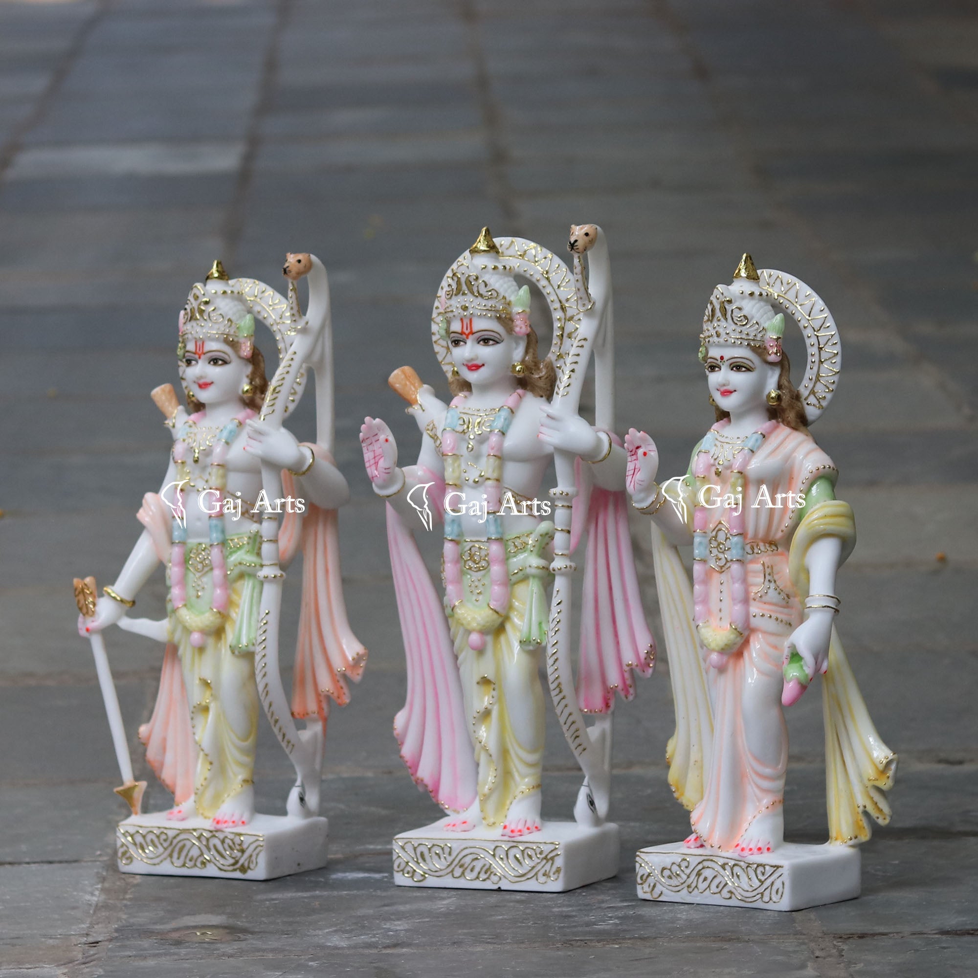 White Marble Ethiopia Ram Jodi Statue | 24 Inch