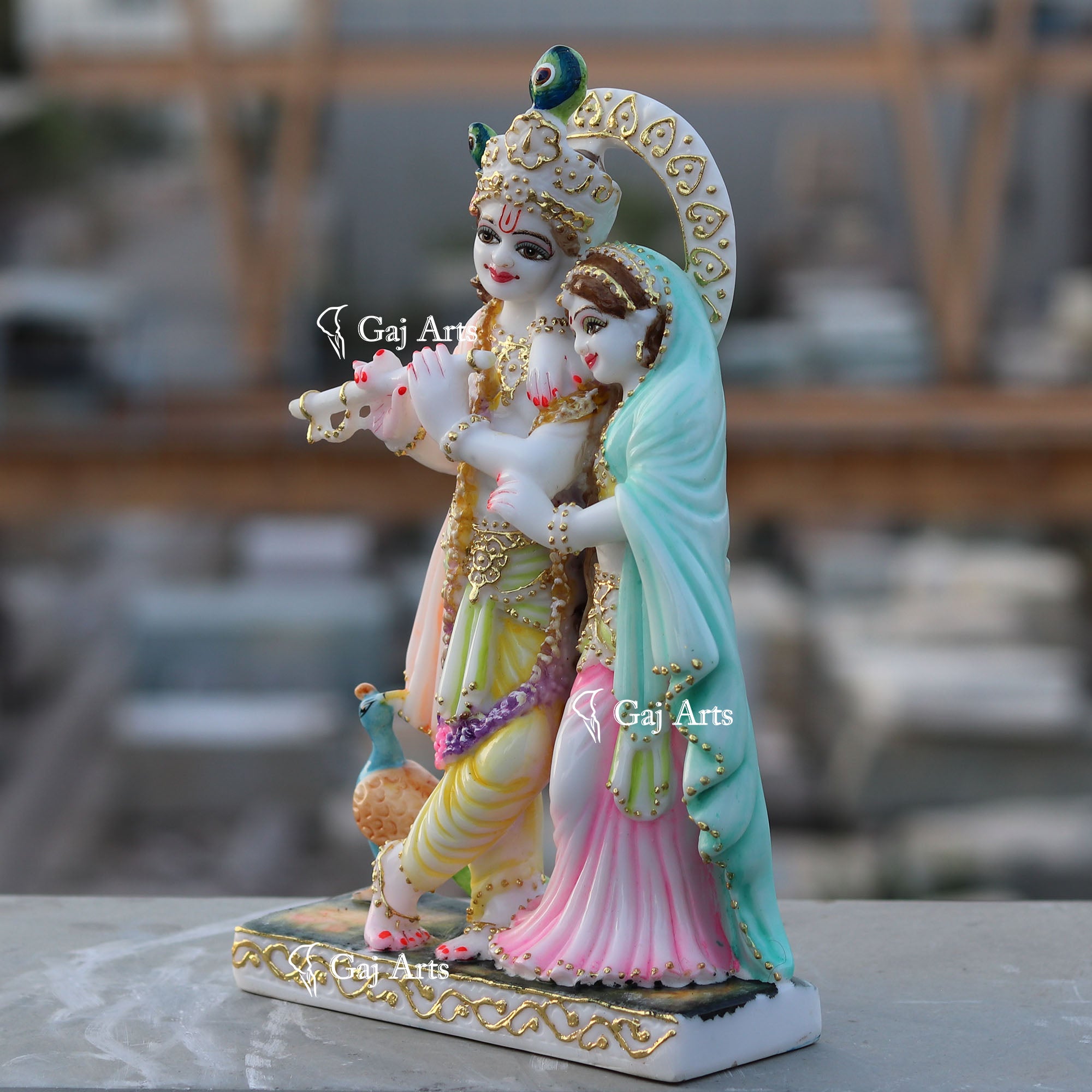 White Marble Ethiopia Radha Krishna Jodi | 12 Inch