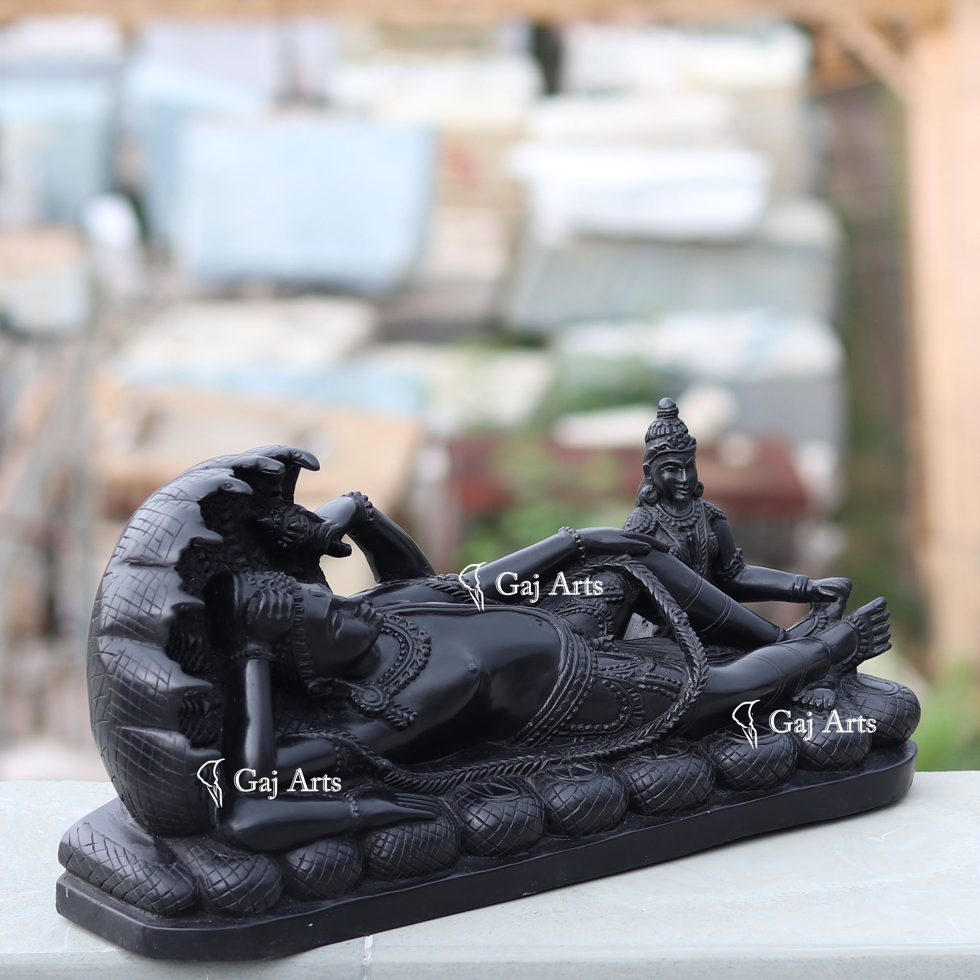 Black Marble Vishnu Ji Statue | 18 Inch