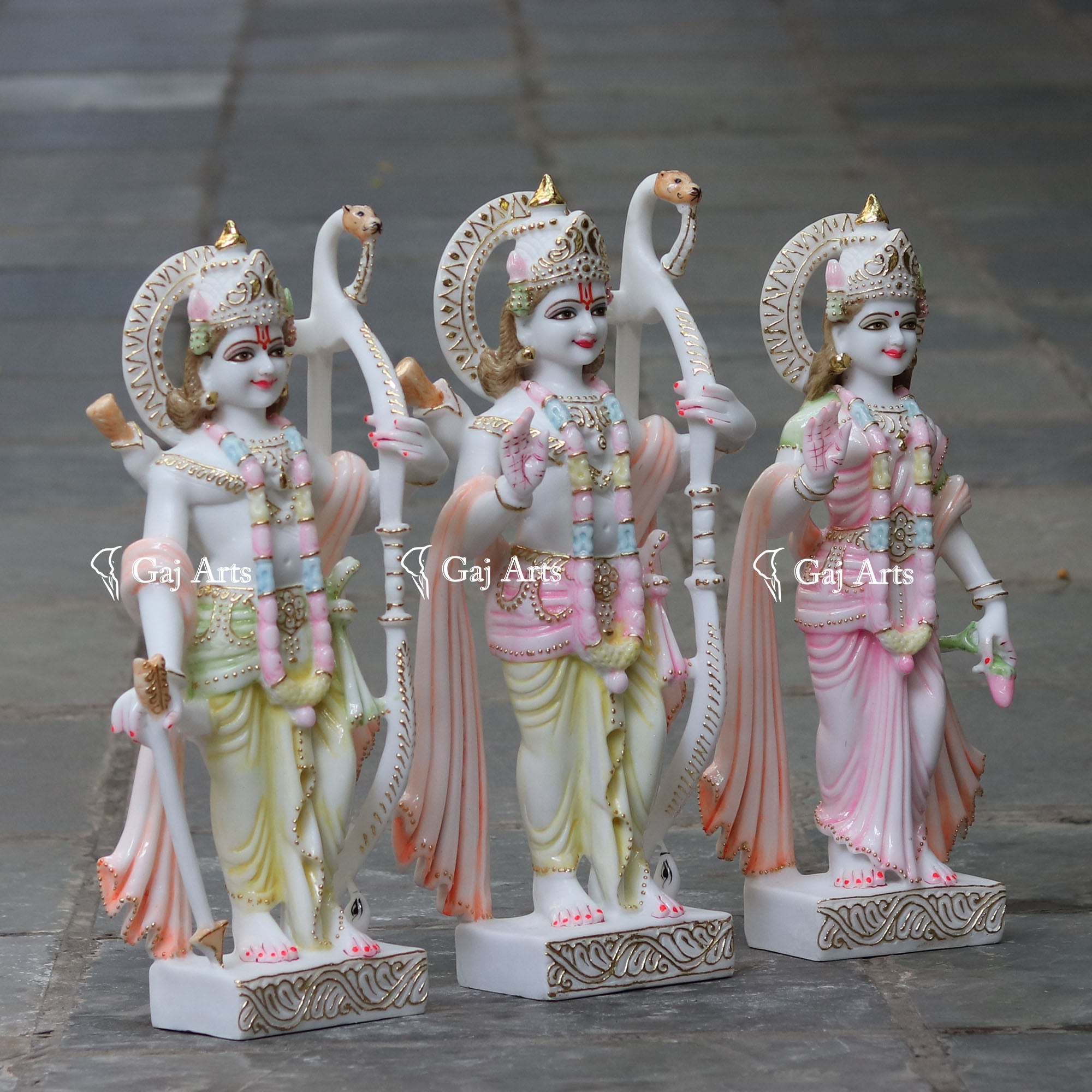 White Marble Ethiopia Ram Jodi Statue | 24 Inch