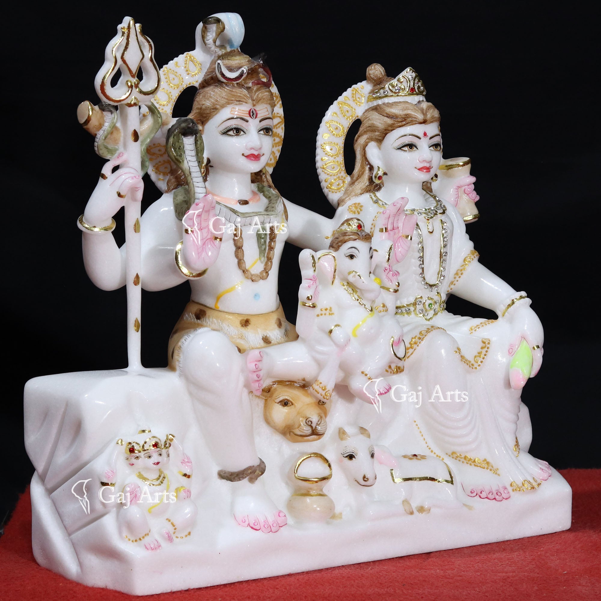 Premium Marble Shiv Parivar Idol | 16 Inch