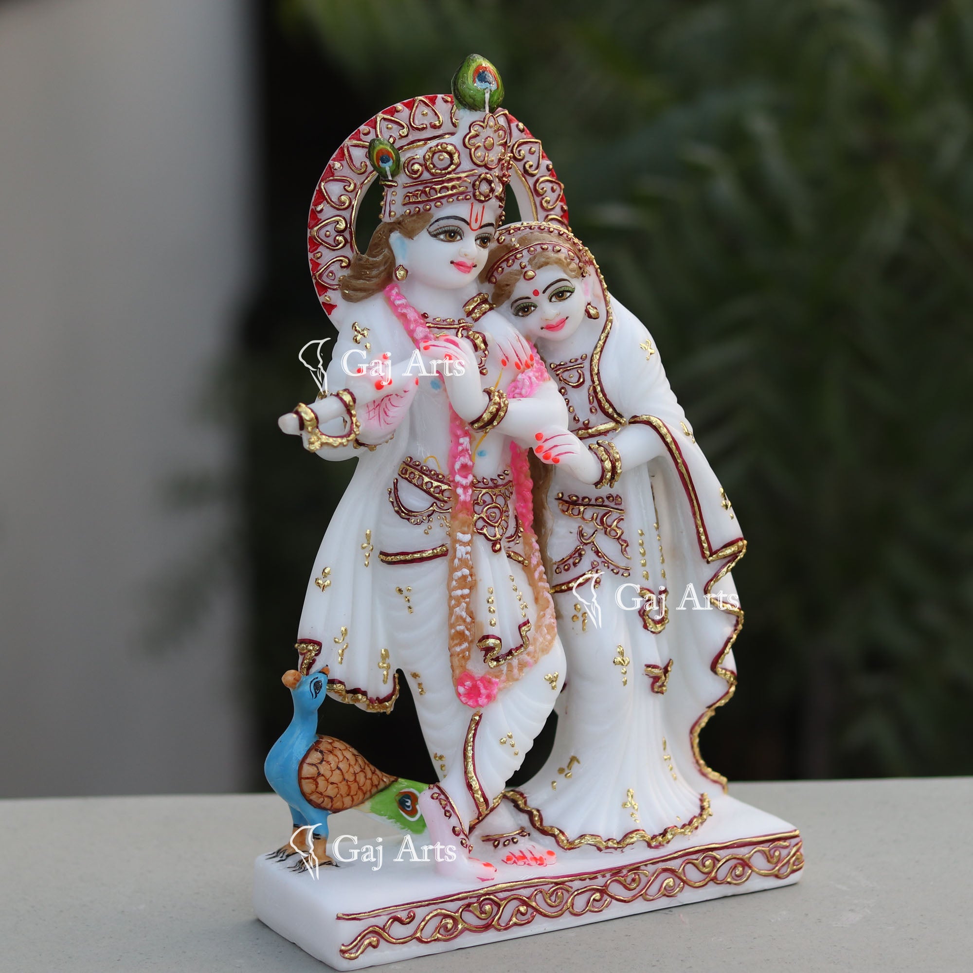 White Marble Radha Krishna Statue | 12 Inch