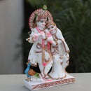 White Marble Radha Krishna Statue | 12 Inch