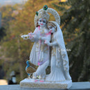 White Marble Ethiopia Radha Krishna Idol | 24 Inch