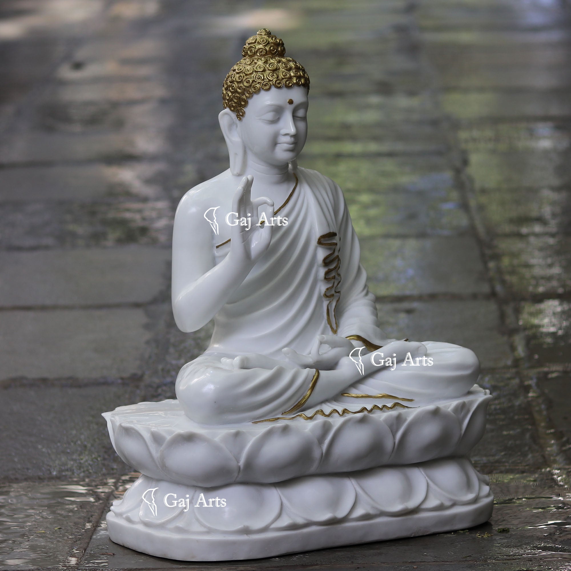 Korean Marble Buddha Statue | 24 Inch