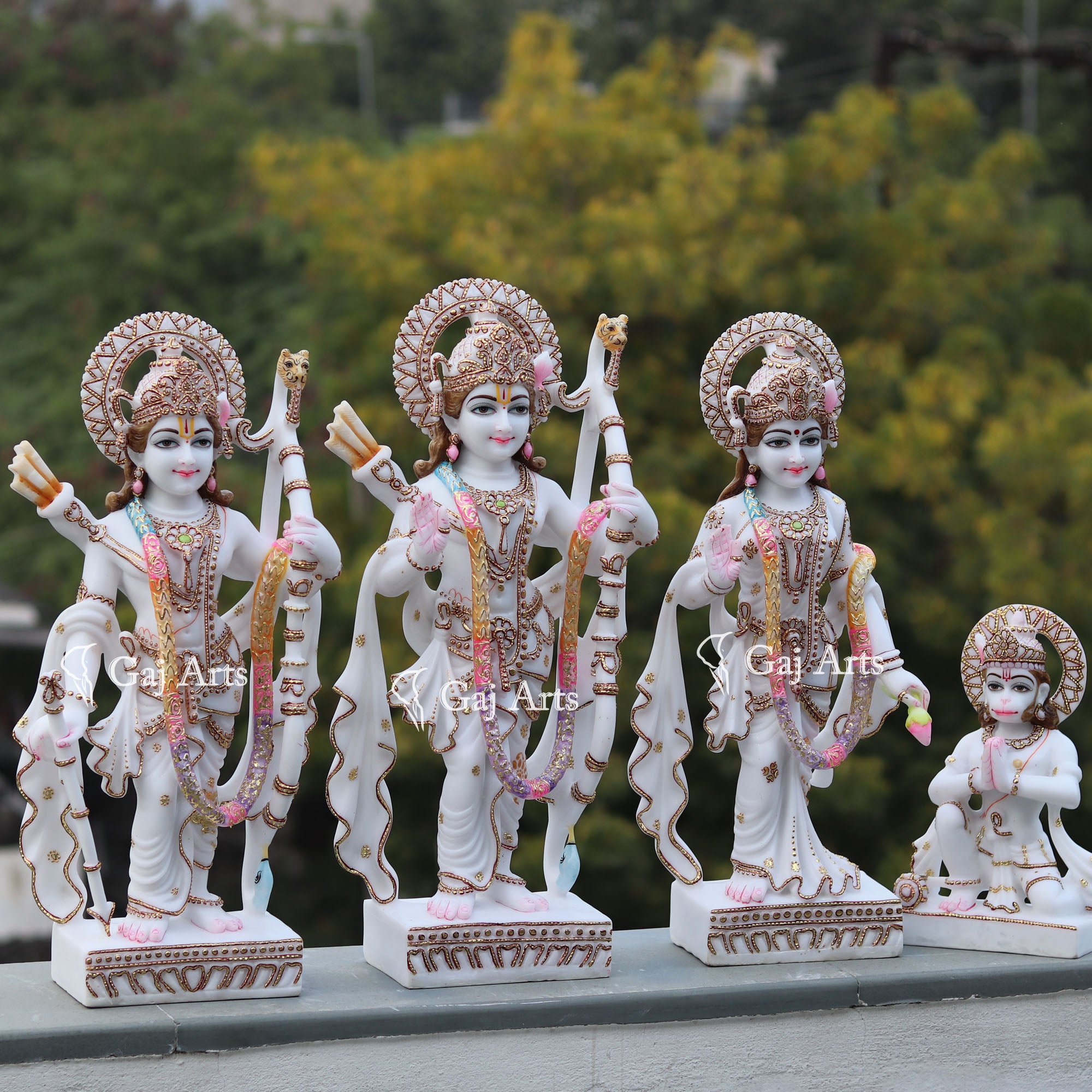 Marble Ethiopia Ram Jodi Idol | 24 Inch