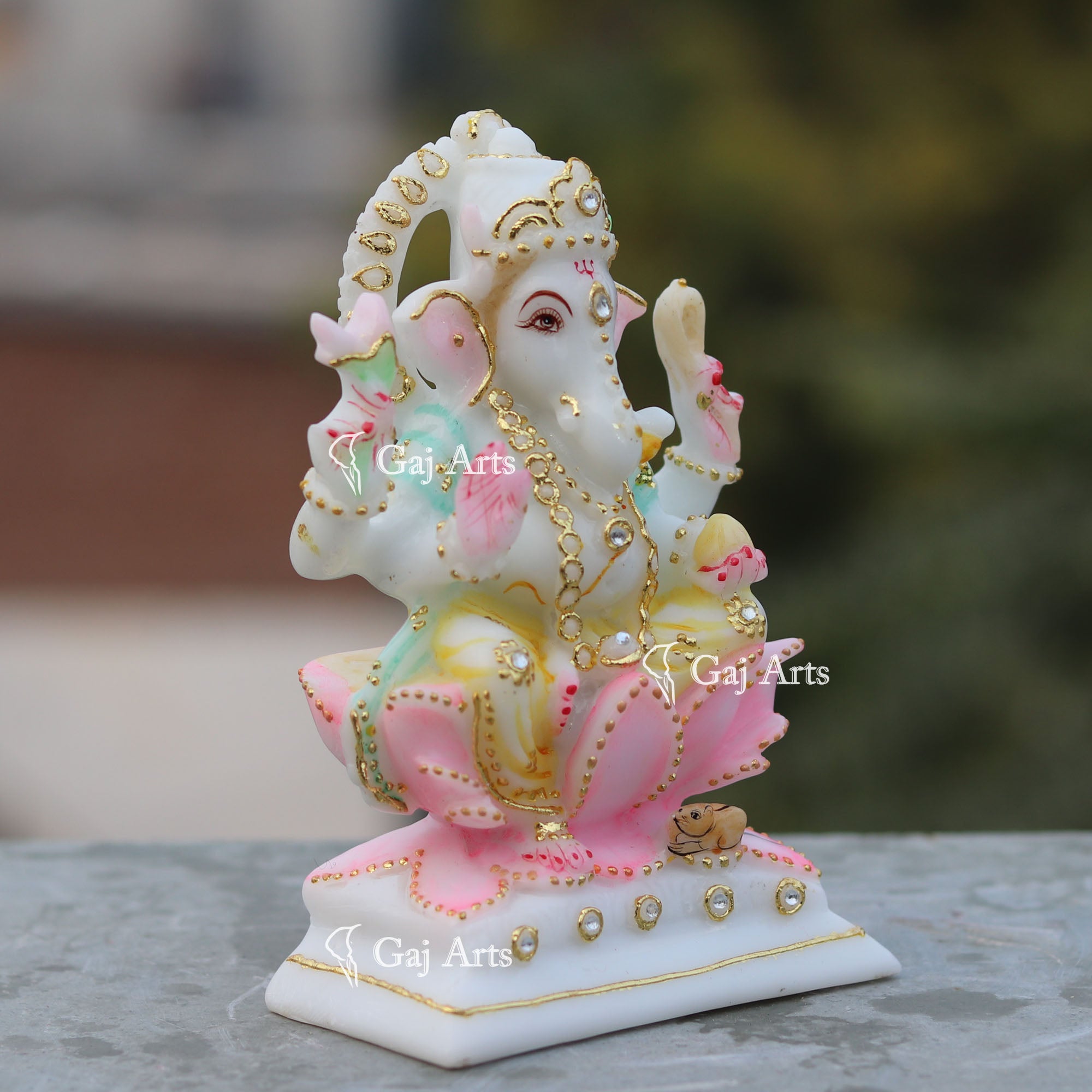Decorative Marble Ganesh Murti | 6 Inch