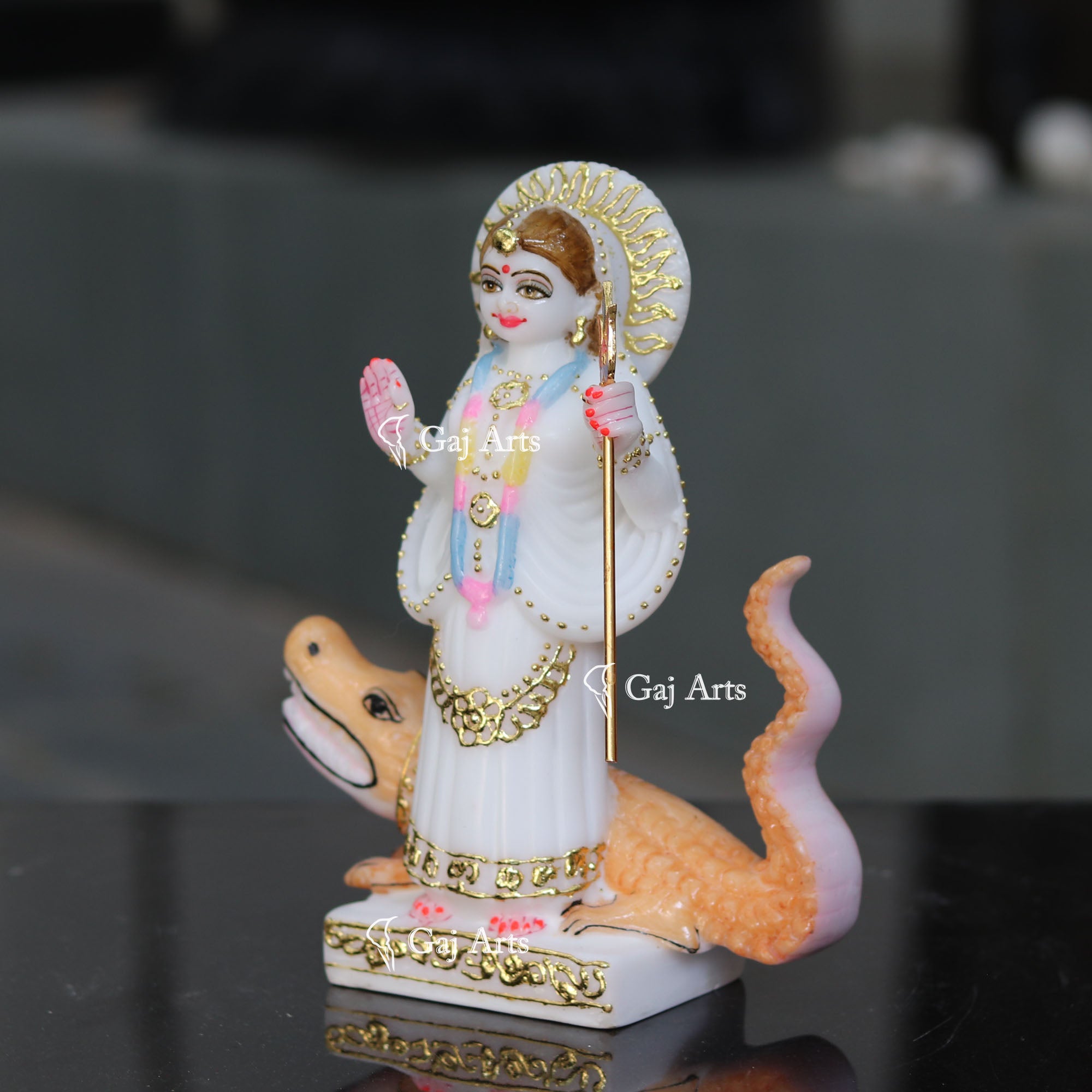 Marble Ethiopia Khodiyar Maa Idol | 9 Inch