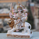 White Marble Durga Maa Idol | 12 Inch