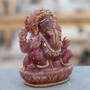Natural Red Quartz Ganesh Idol | 7 Inch