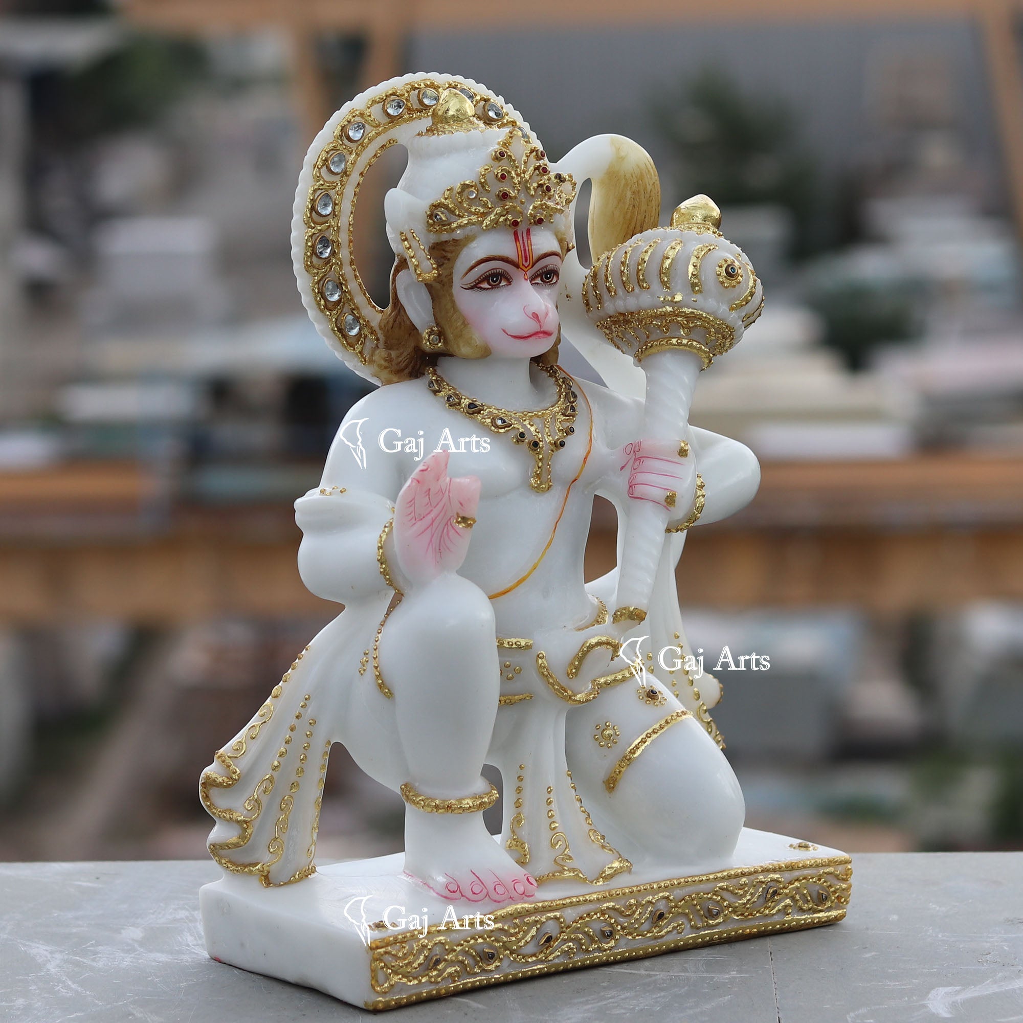 Ethiopia Marble Hanuman Ji Idol | 12 Inch