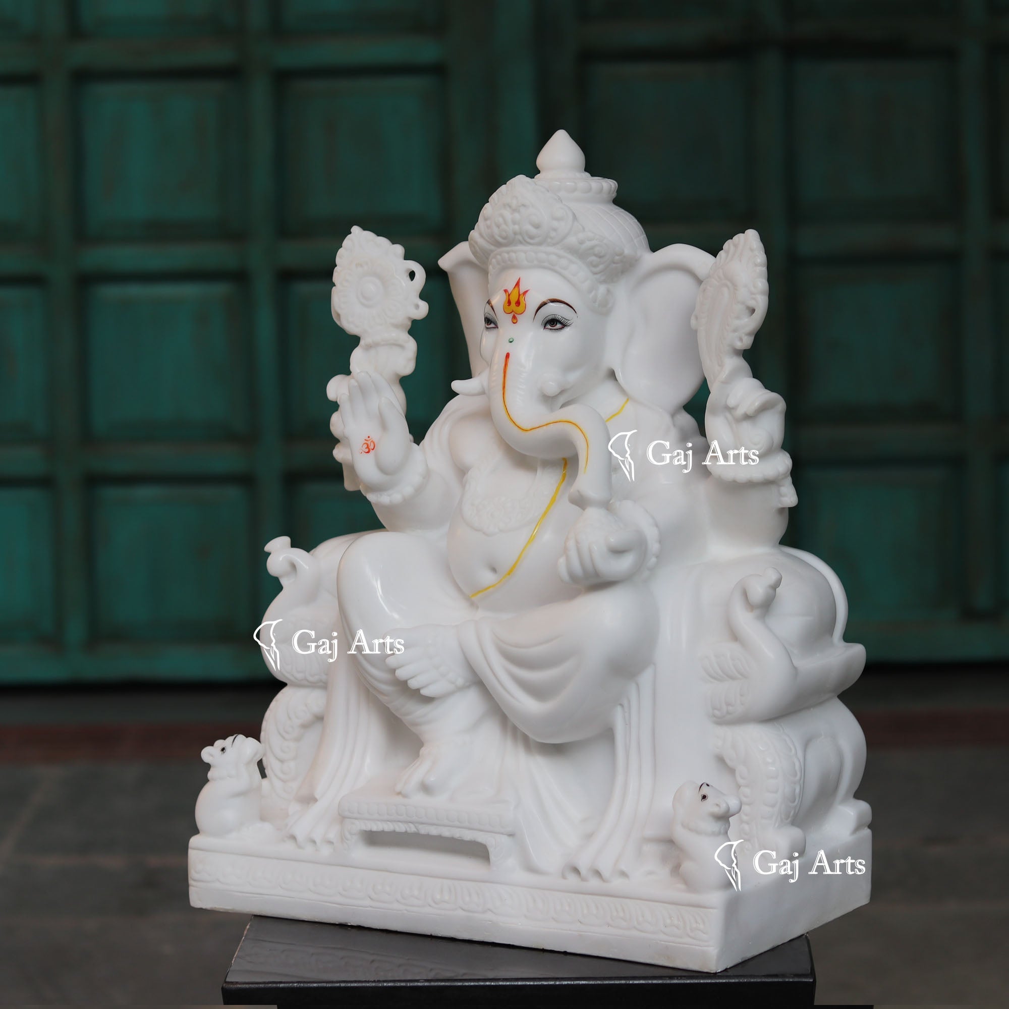 White Marble Ethiopia Ganesh Idol | 24 Inch