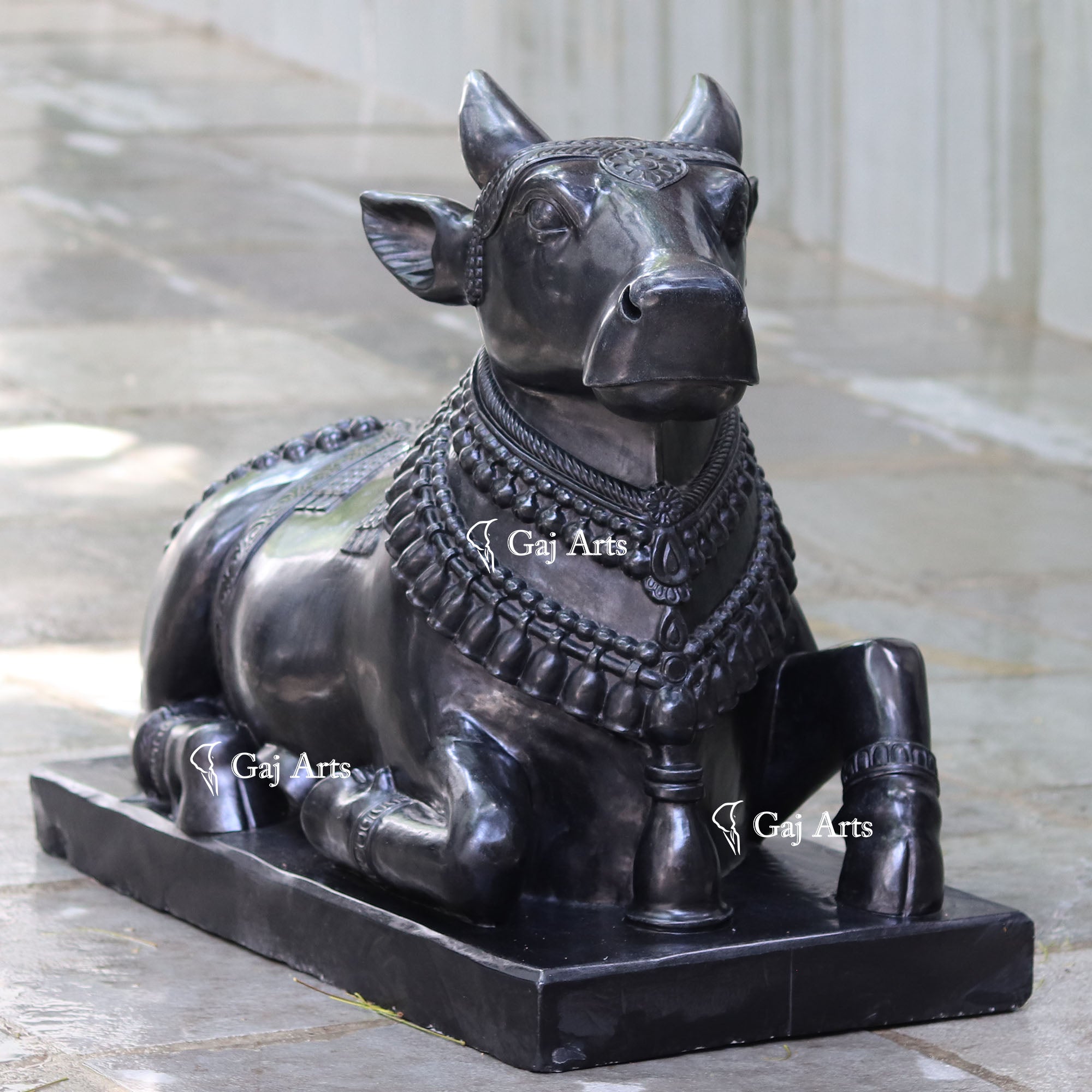 Black Marble Nandi Idol | 36 Inch