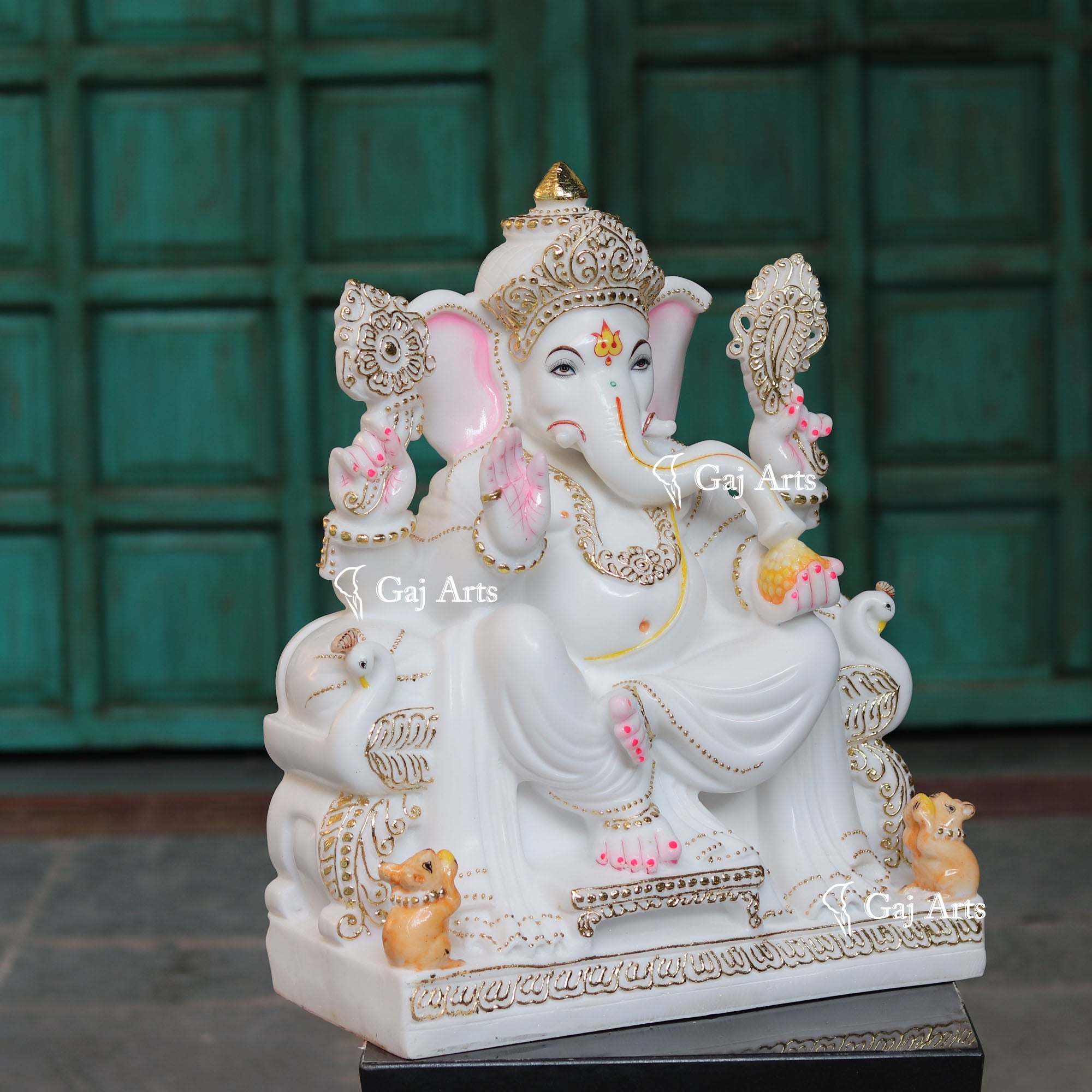White Marble Ethiopia Ganesh Idol | 24 Inch