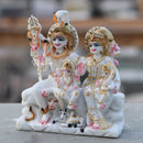 White Marble Shiv Parivar Idol | 7 Inch