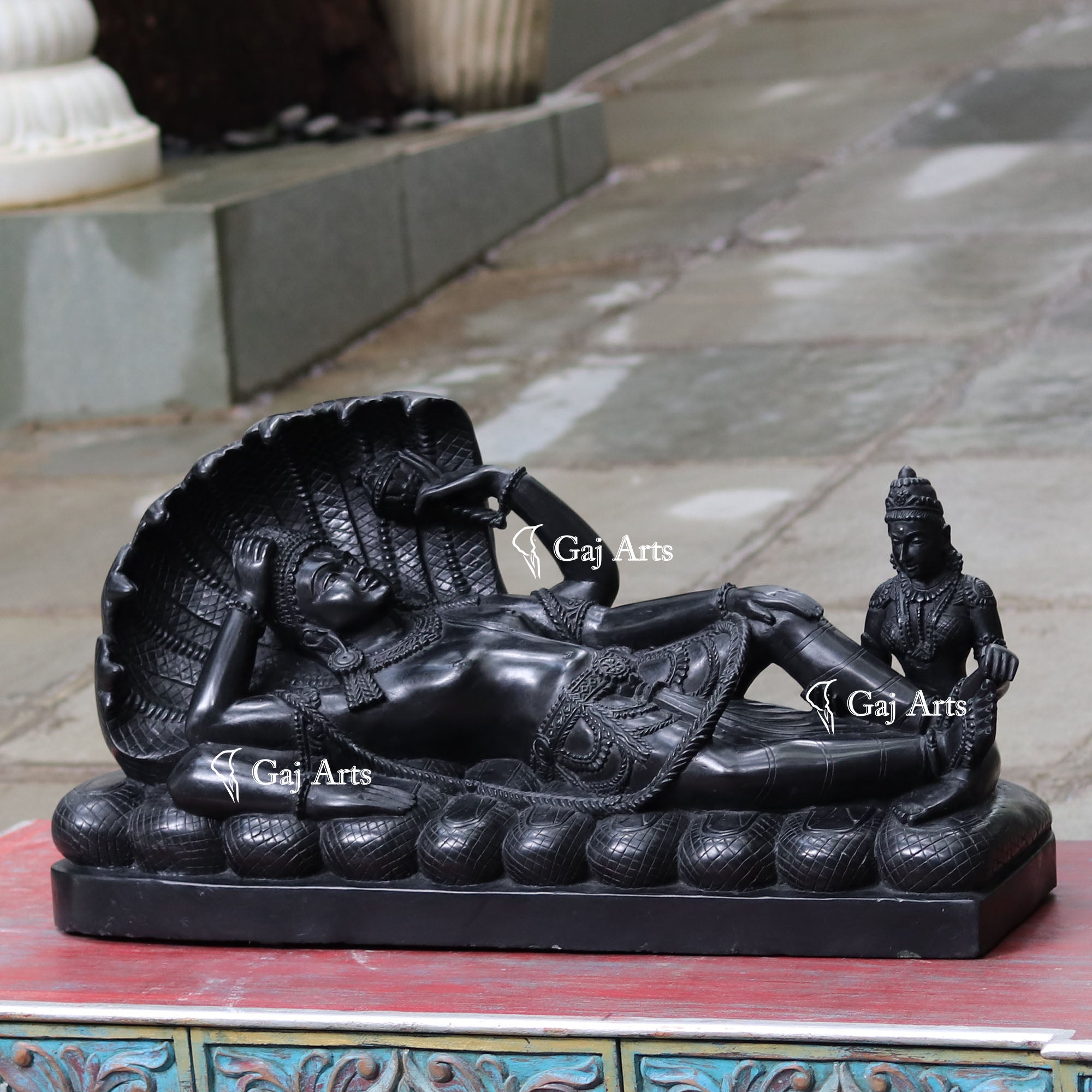 Black Marble Vishnu Ji Statue | 30 Inch