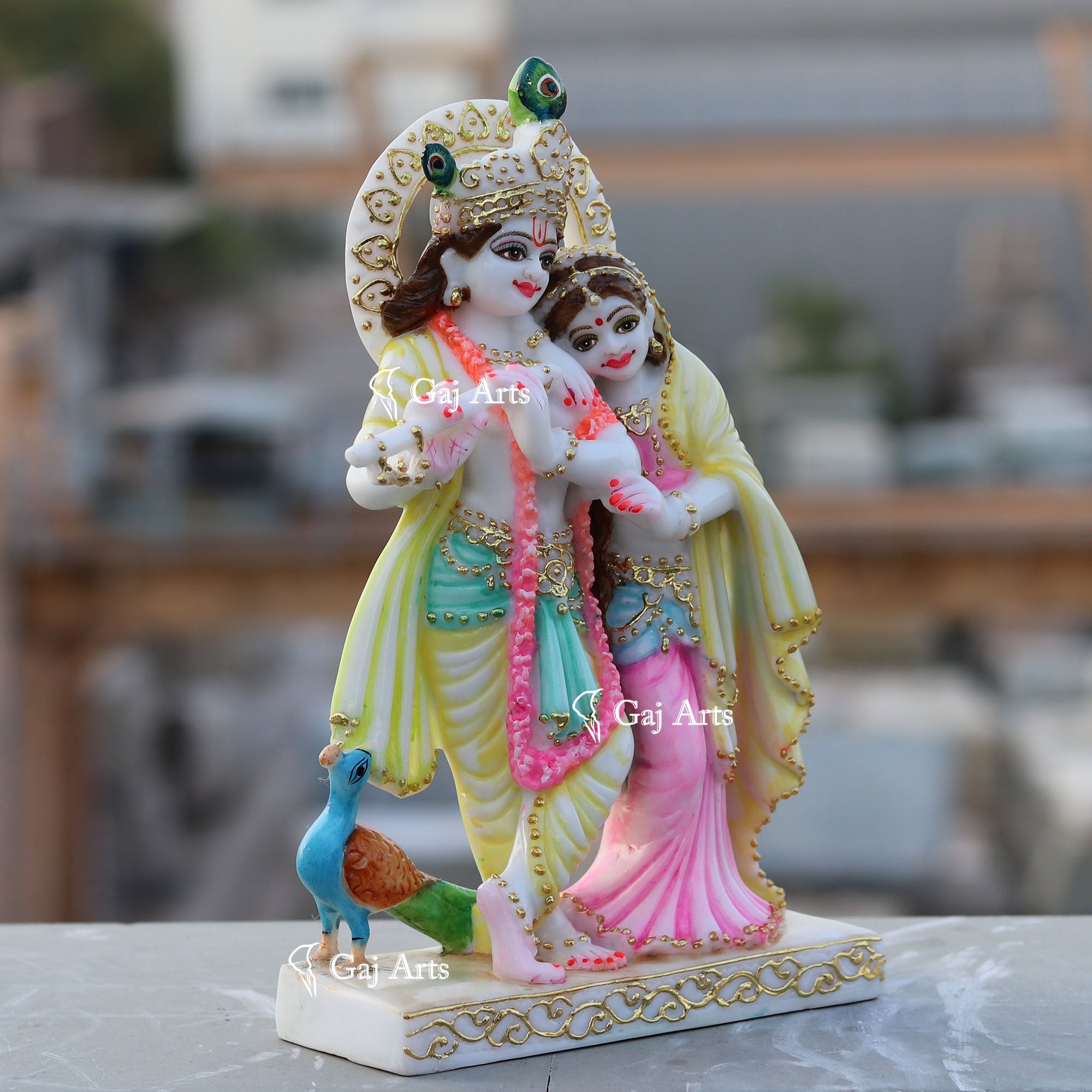 White Marble Ethiopia Radha Krishna Jodi | 12 Inch