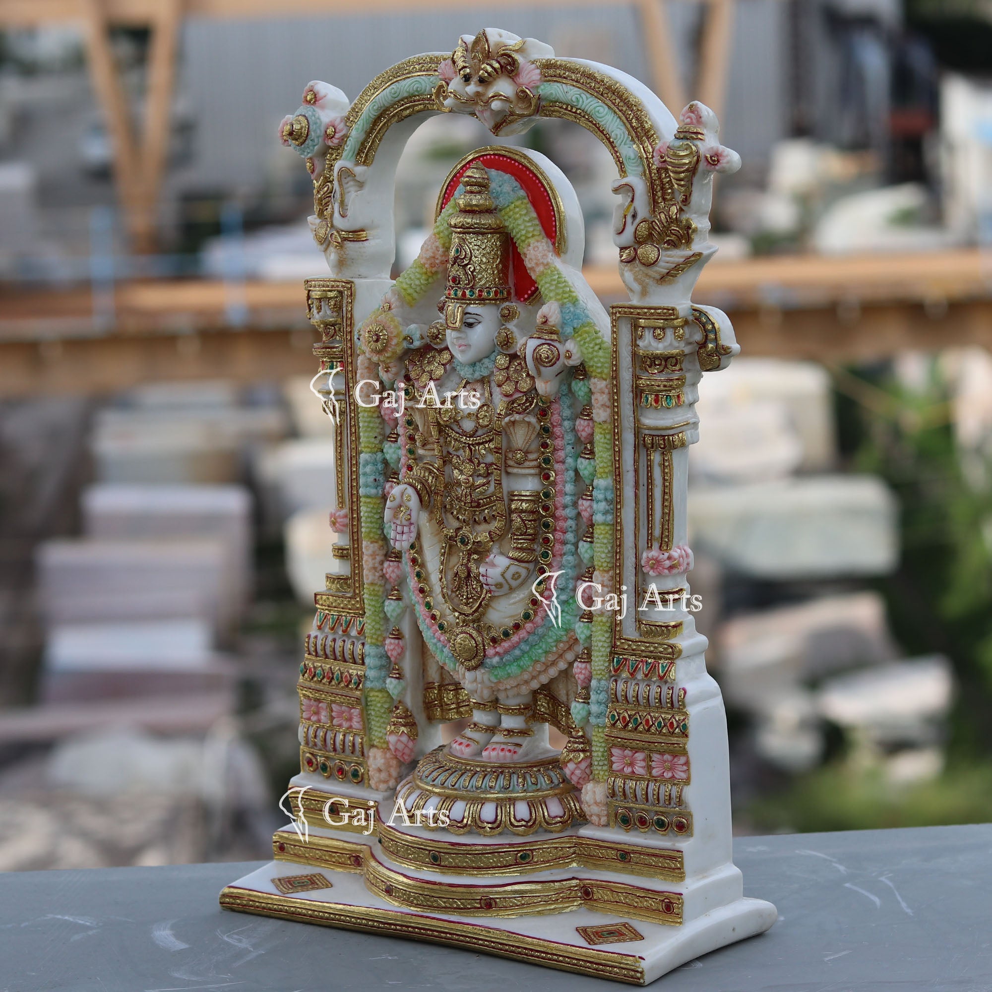 Marble Ethiopia Tirupati Balaji Idol | 15 Inch