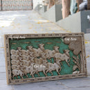 White Antique Finish Marble Cow Wall Panel | 48 Inch