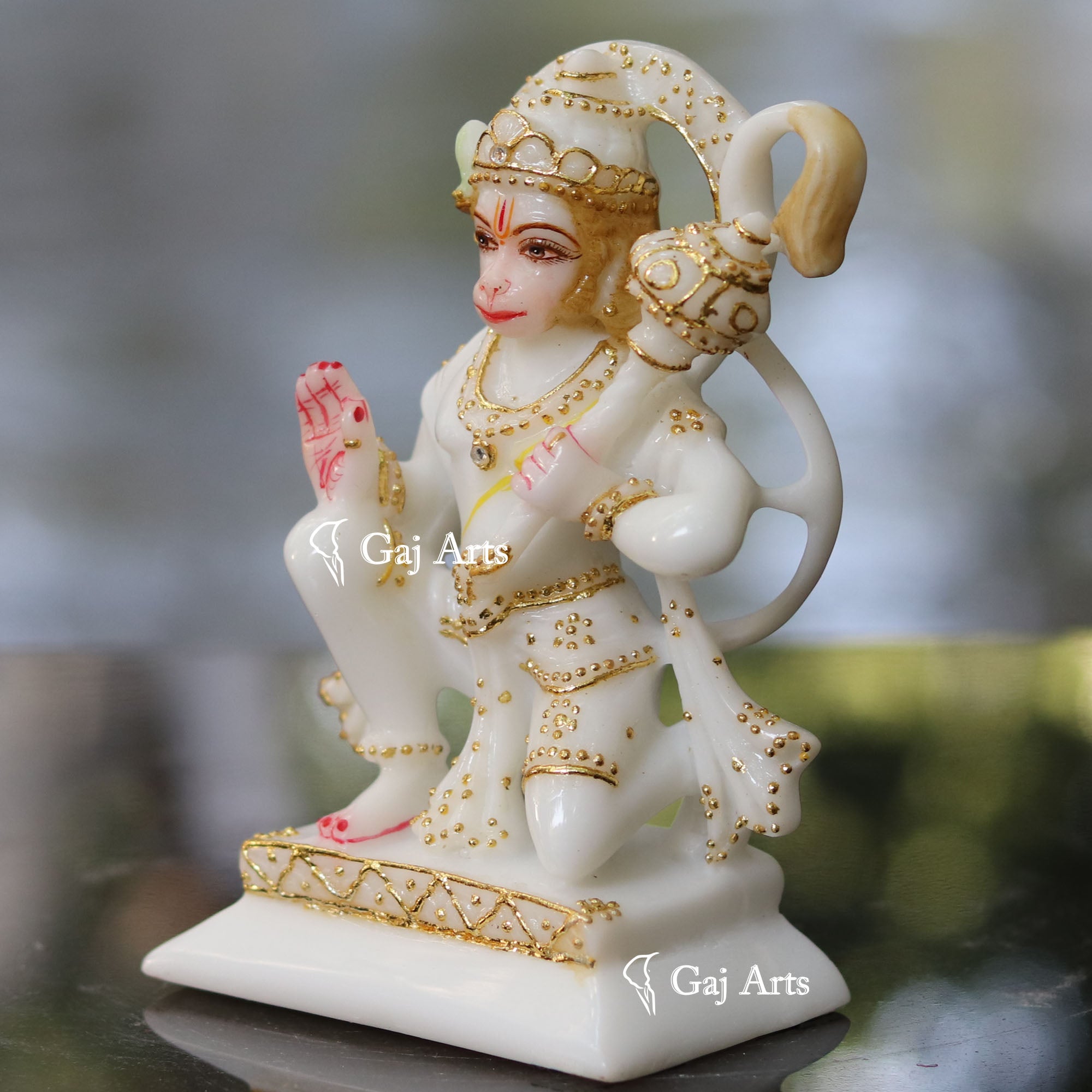 Marble Powder Hanuman Ji Idol | 6 Inch