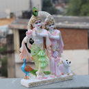 White Marble Ethiopia Radha Krishna Jodi Murti | 18 Inch